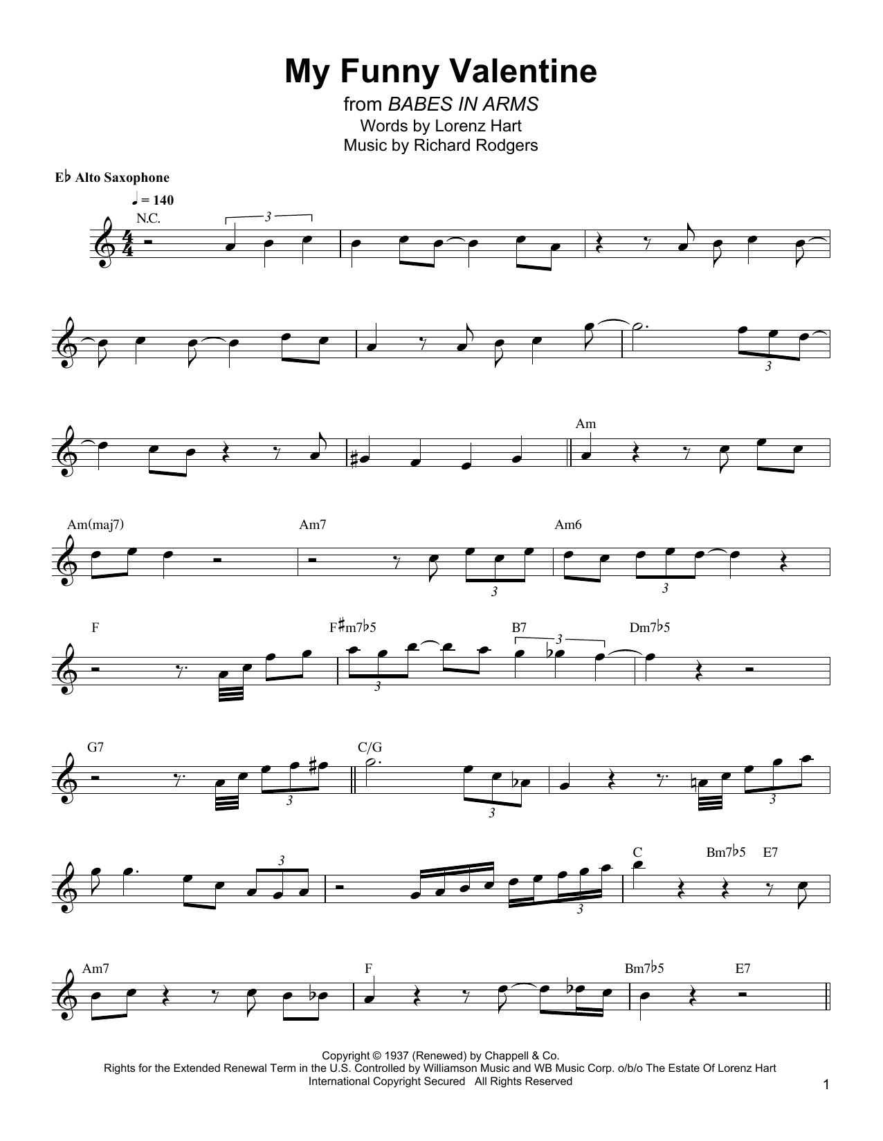 Download Bud Shank My Funny Valentine Sheet Music and learn how to play Alto Sax Transcription PDF digital score in minutes