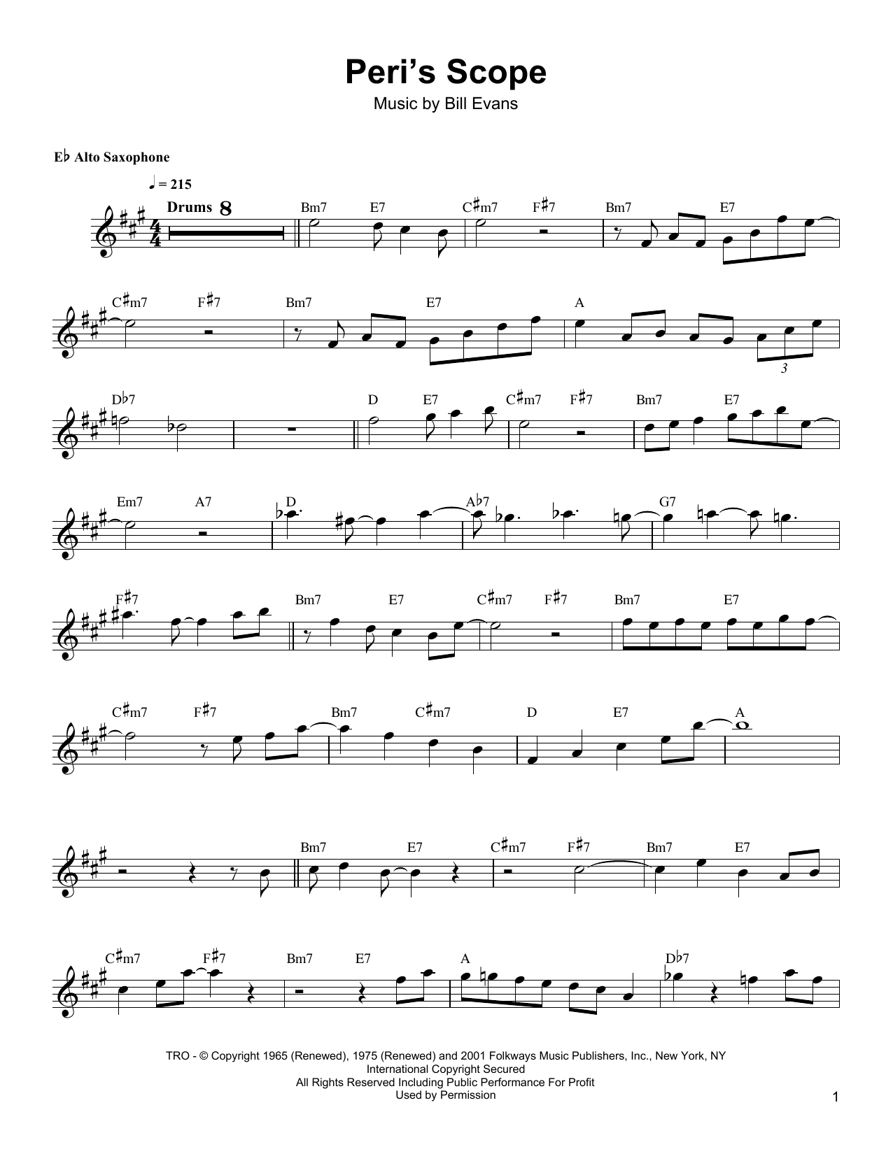 Download Bud Shank Peri's Scope Sheet Music and learn how to play Alto Sax Transcription PDF digital score in minutes