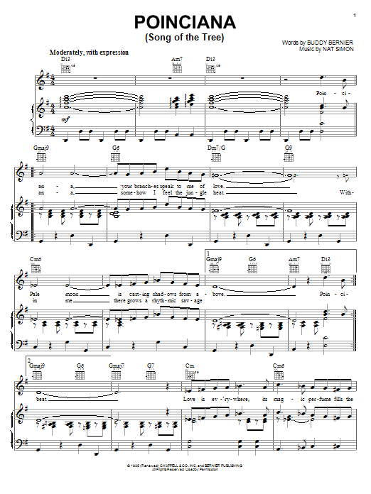 Download Buddy Bernier Poinciana (Song Of The Tree) Sheet Music and learn how to play Piano Transcription PDF digital score in minutes
