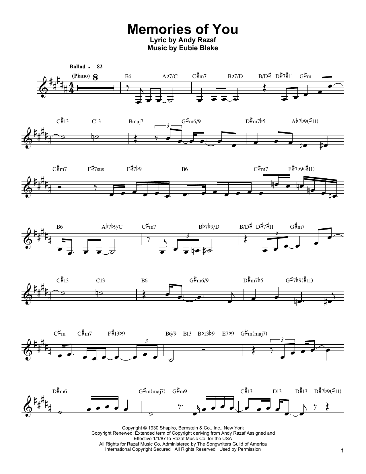 Download Buddy DeFranco Memories Of You Sheet Music and learn how to play Clarinet Transcription PDF digital score in minutes