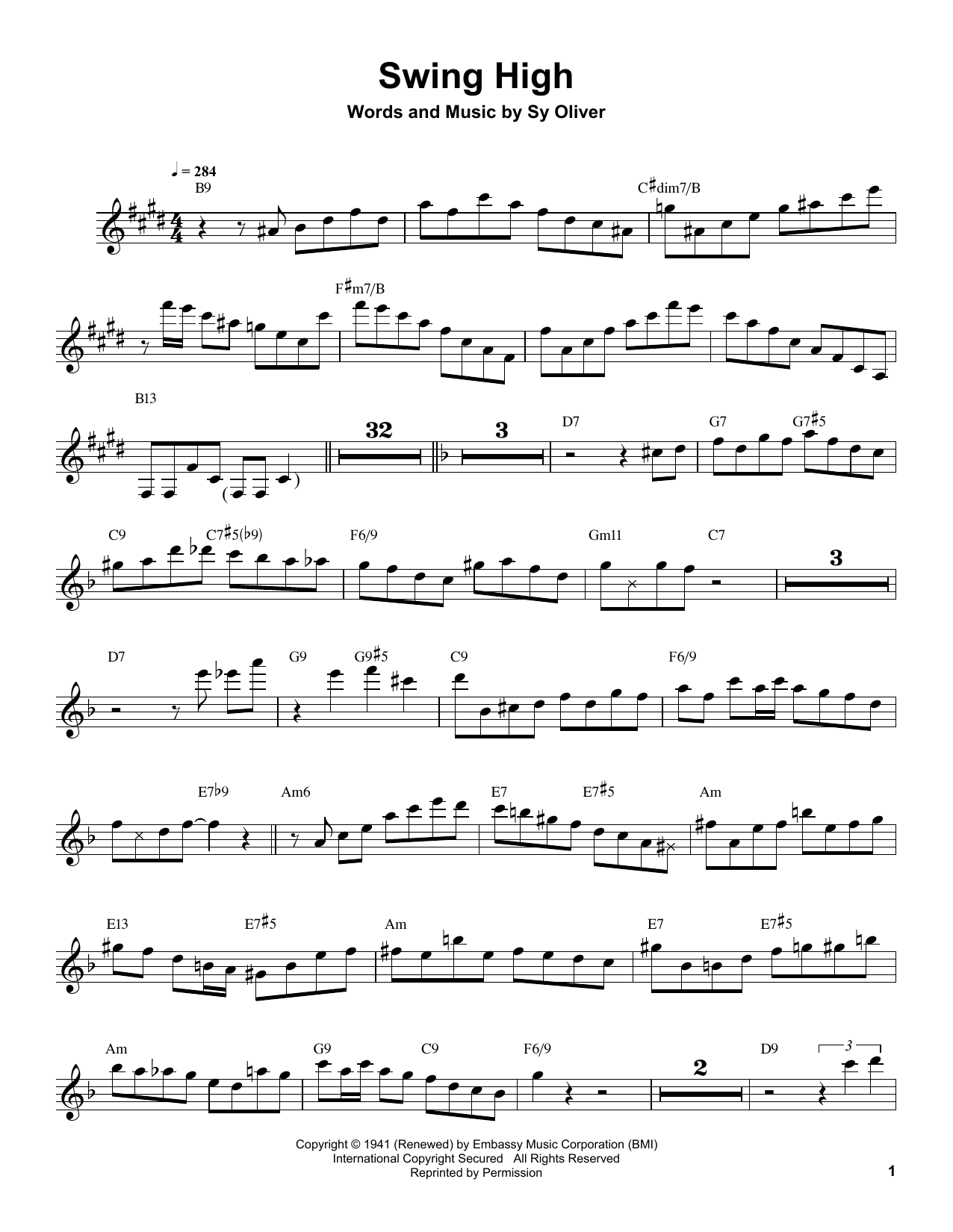 Download Buddy DeFranco Swing High Sheet Music and learn how to play Clarinet Transcription PDF digital score in minutes
