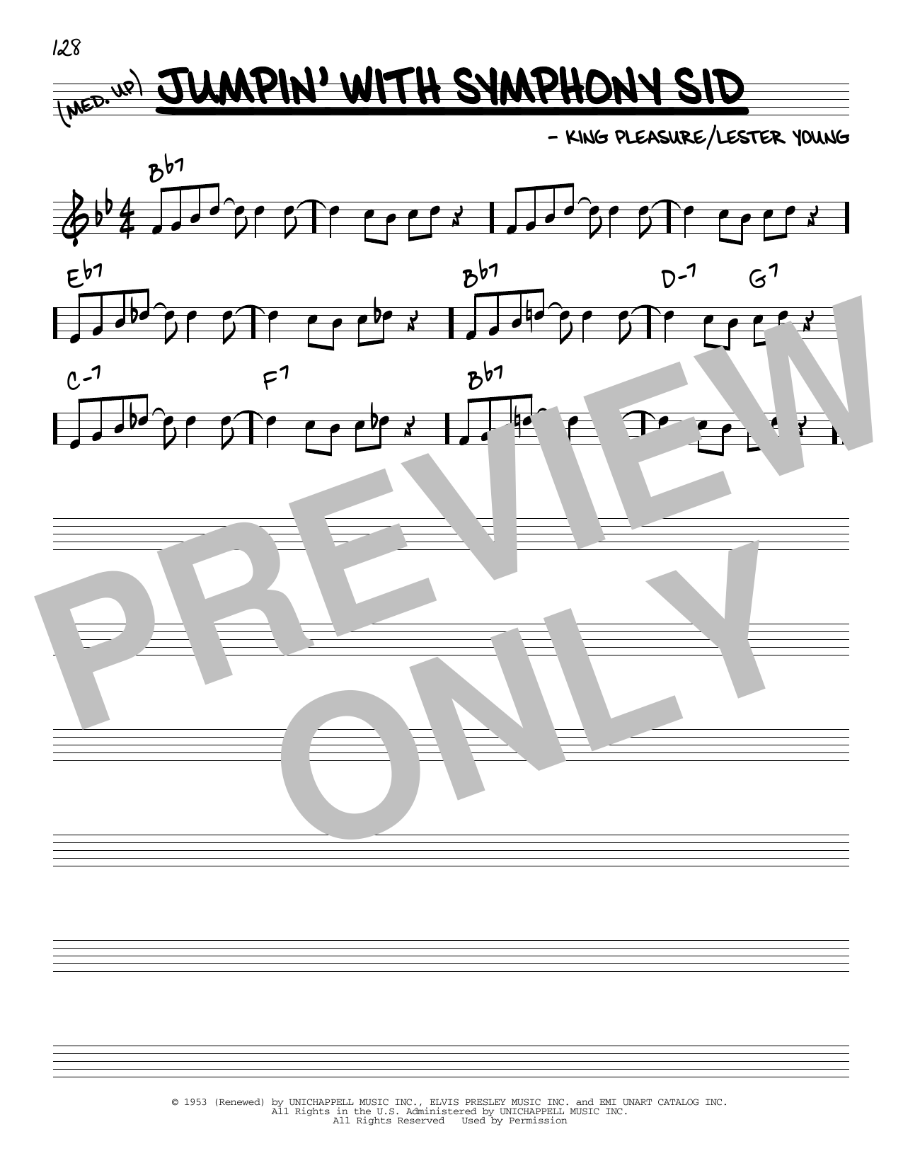 Download Buddy Feyne Jumpin' With Symphony Sid Sheet Music and learn how to play Real Book - Melody & Chords - C Instruments PDF digital score in minutes