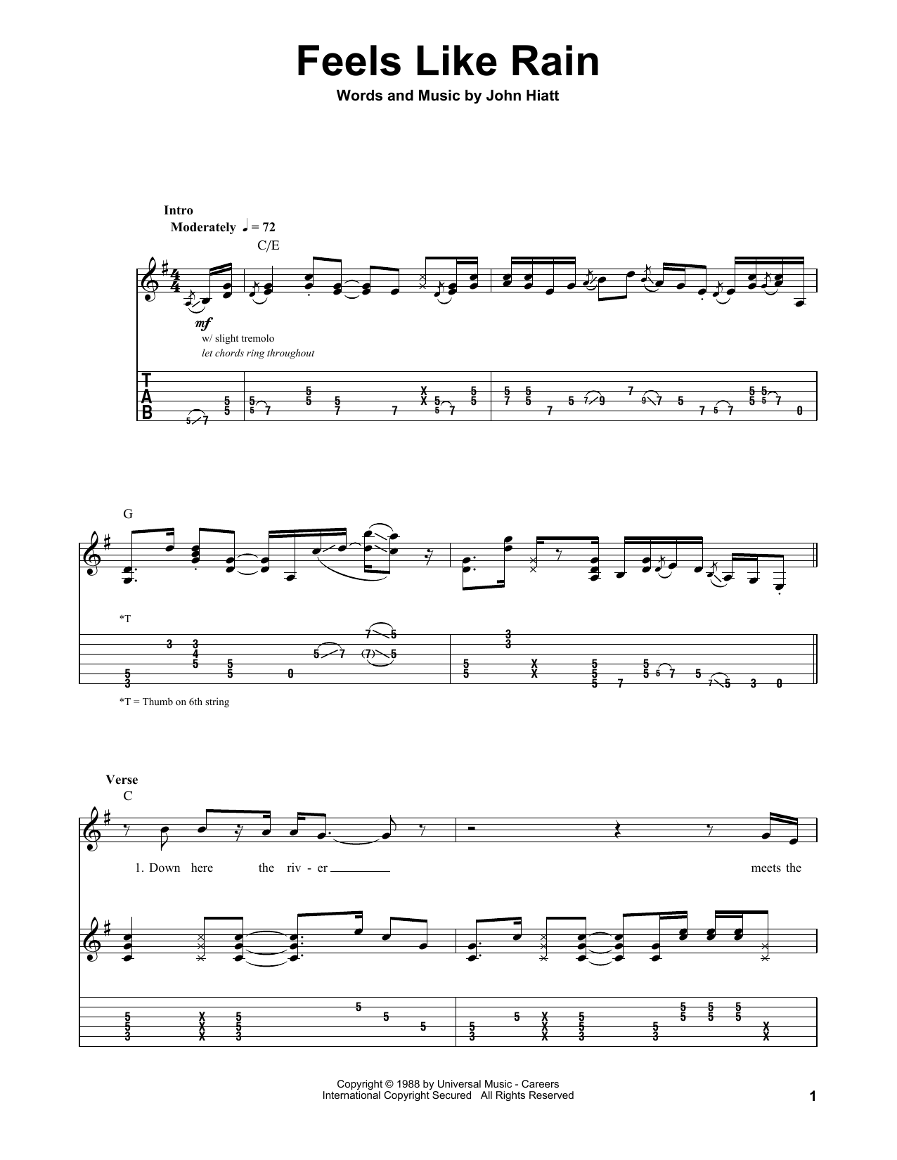 Download Buddy Guy Feels Like Rain Sheet Music and learn how to play Guitar Tab PDF digital score in minutes