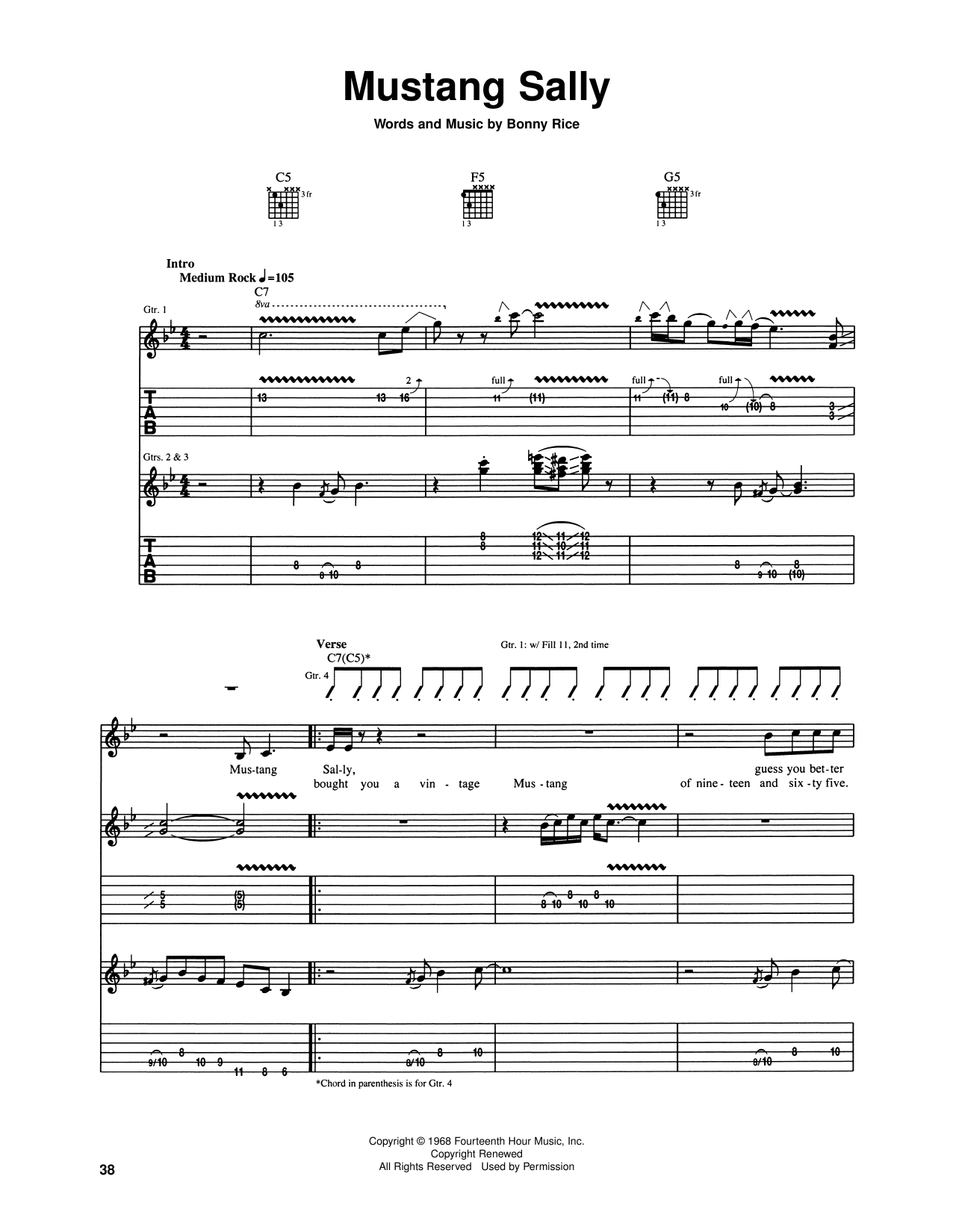 Download Buddy Guy Mustang Sally (feat. Jeff Beck) Sheet Music and learn how to play Guitar Tab PDF digital score in minutes