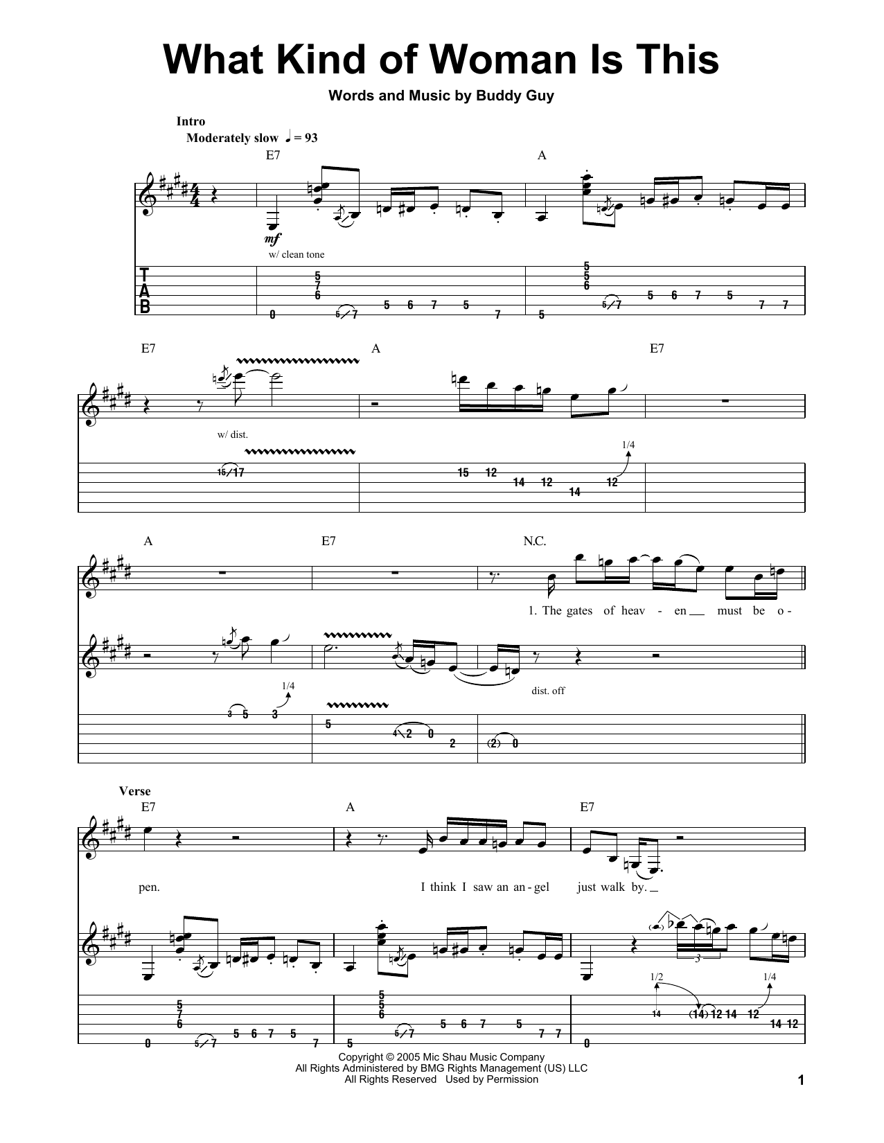 Download Buddy Guy What Kind Of Woman Is This Sheet Music and learn how to play Guitar Tab Play-Along PDF digital score in minutes