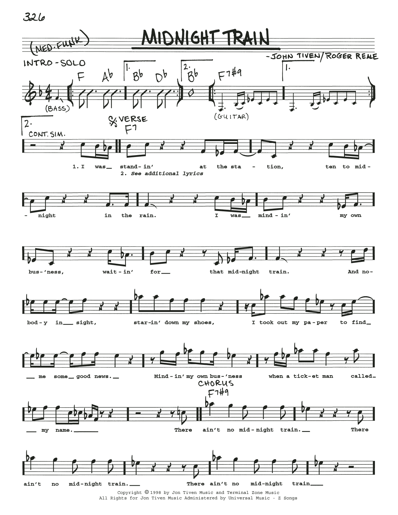 Download Buddy Guy (with Jonny Lang) Midnight Train Sheet Music and learn how to play Real Book – Melody, Lyrics & Chords PDF digital score in minutes