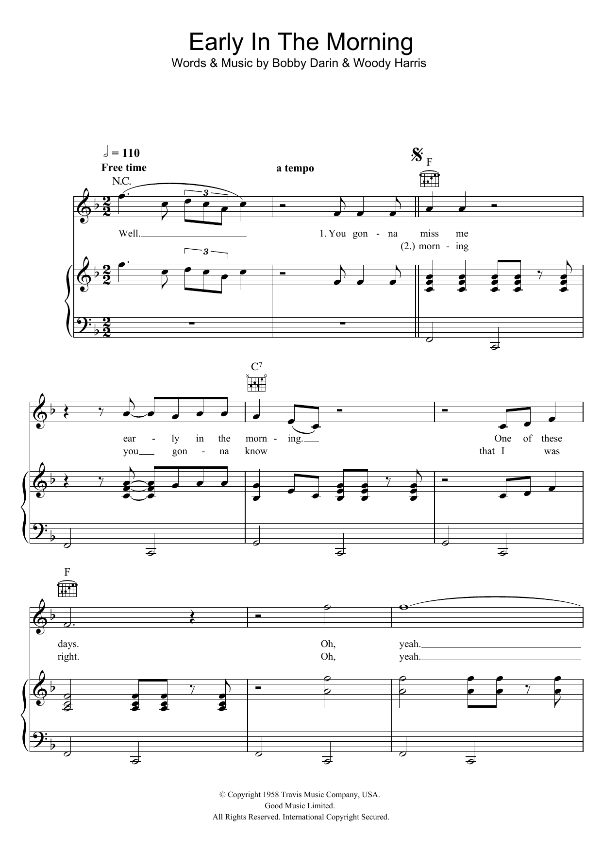 Download Buddy Holly Early In The Morning Sheet Music and learn how to play Piano, Vocal & Guitar (Right-Hand Melody) PDF digital score in minutes
