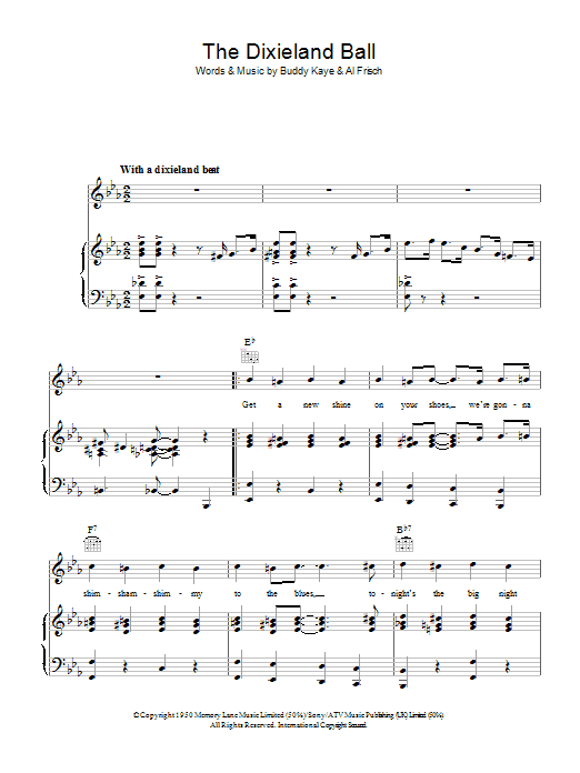 Download Buddy Kaye The Dixieland Ball Sheet Music and learn how to play Piano, Vocal & Guitar PDF digital score in minutes