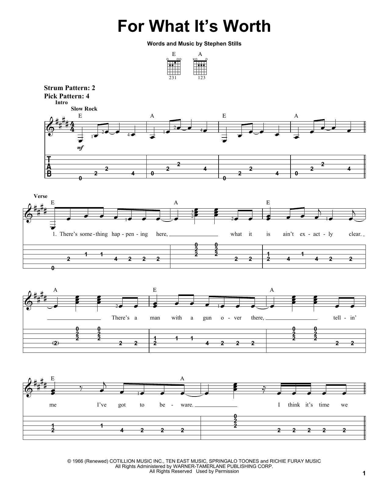 Download Buffalo Springfield For What It's Worth Sheet Music and learn how to play Trombone PDF digital score in minutes