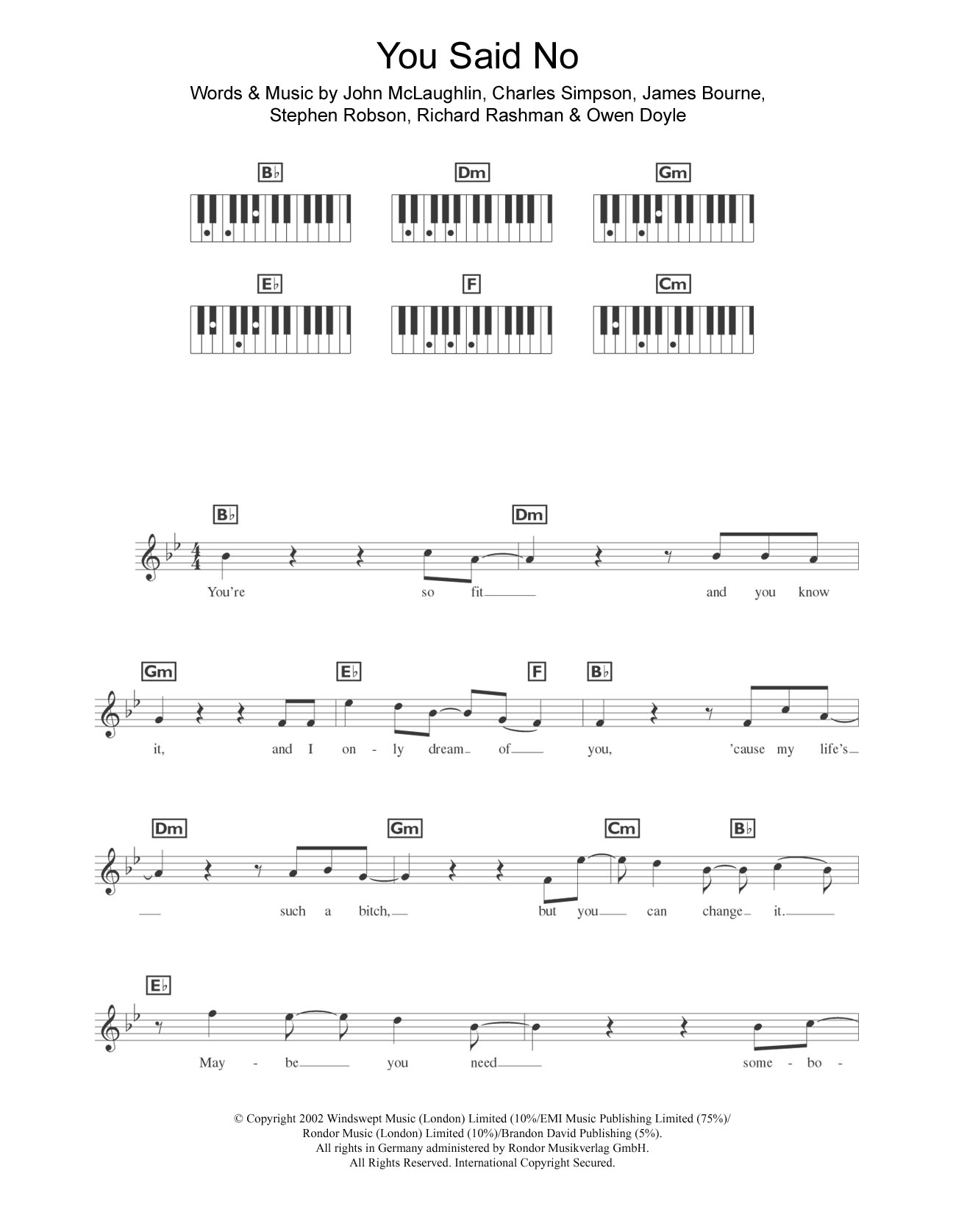 Download Busted You Said No Sheet Music and learn how to play Keyboard PDF digital score in minutes