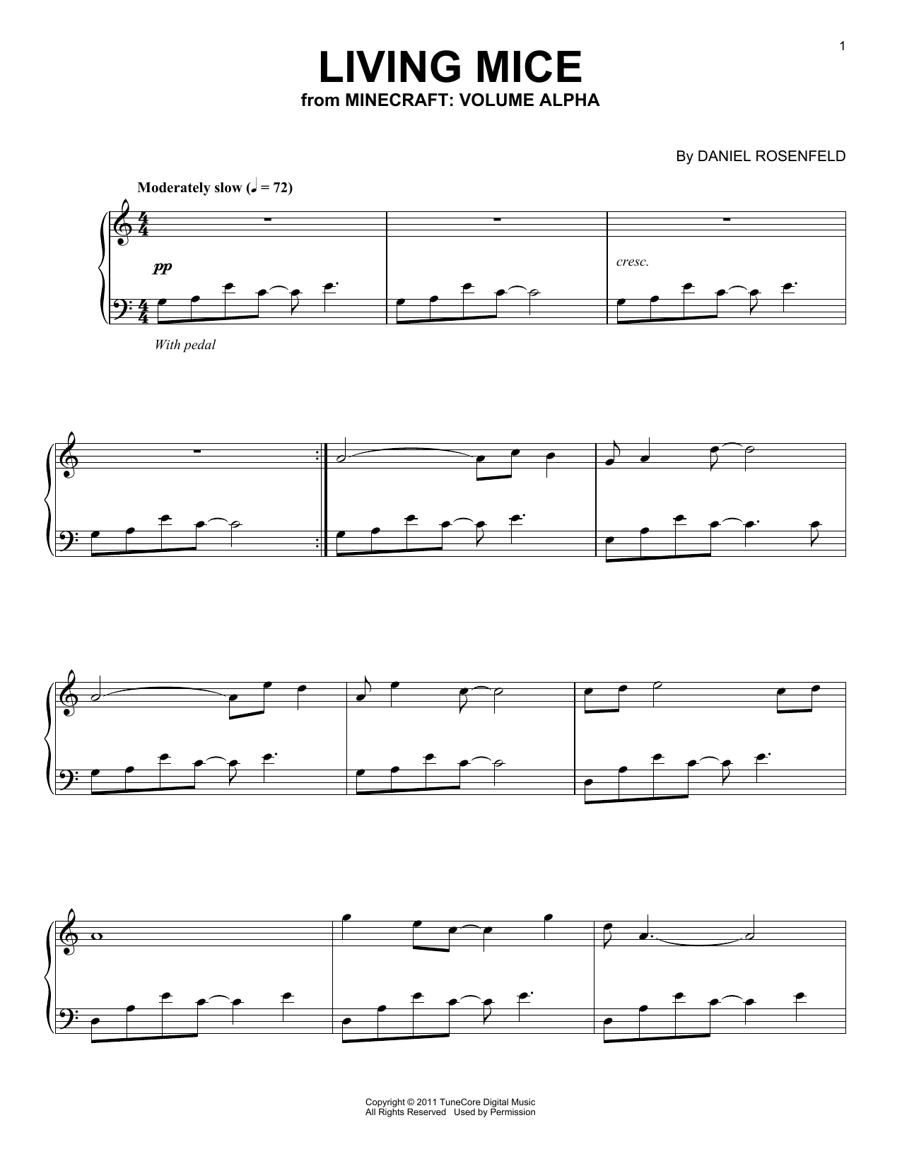 Download C418 Living Mice (from Minecraft) Sheet Music and learn how to play Alto Sax Solo PDF digital score in minutes