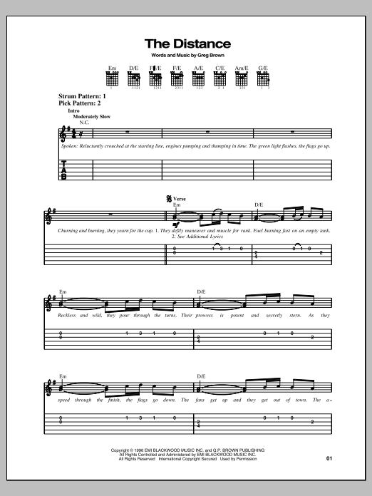 Download Cake The Distance Sheet Music and learn how to play Guitar Lead Sheet PDF digital score in minutes