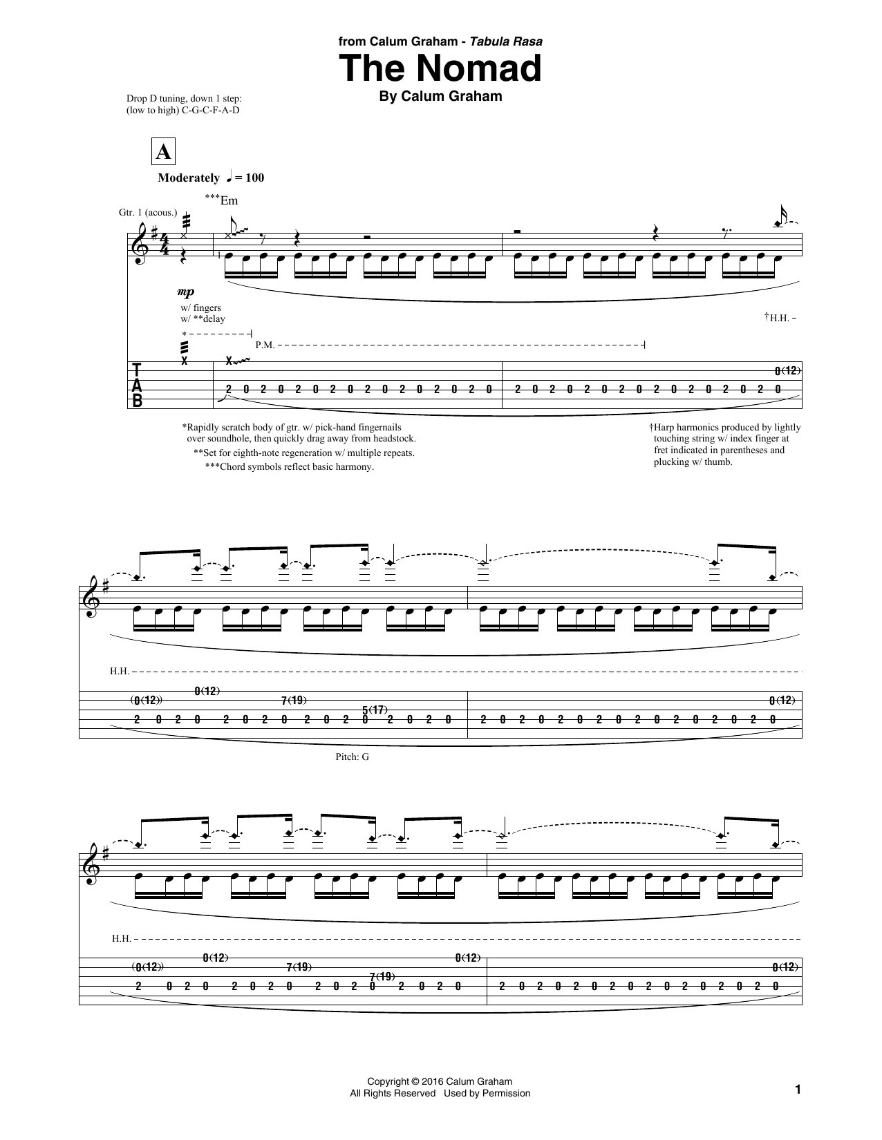 Download Calum Graham The Nomad Sheet Music and learn how to play Solo Guitar PDF digital score in minutes