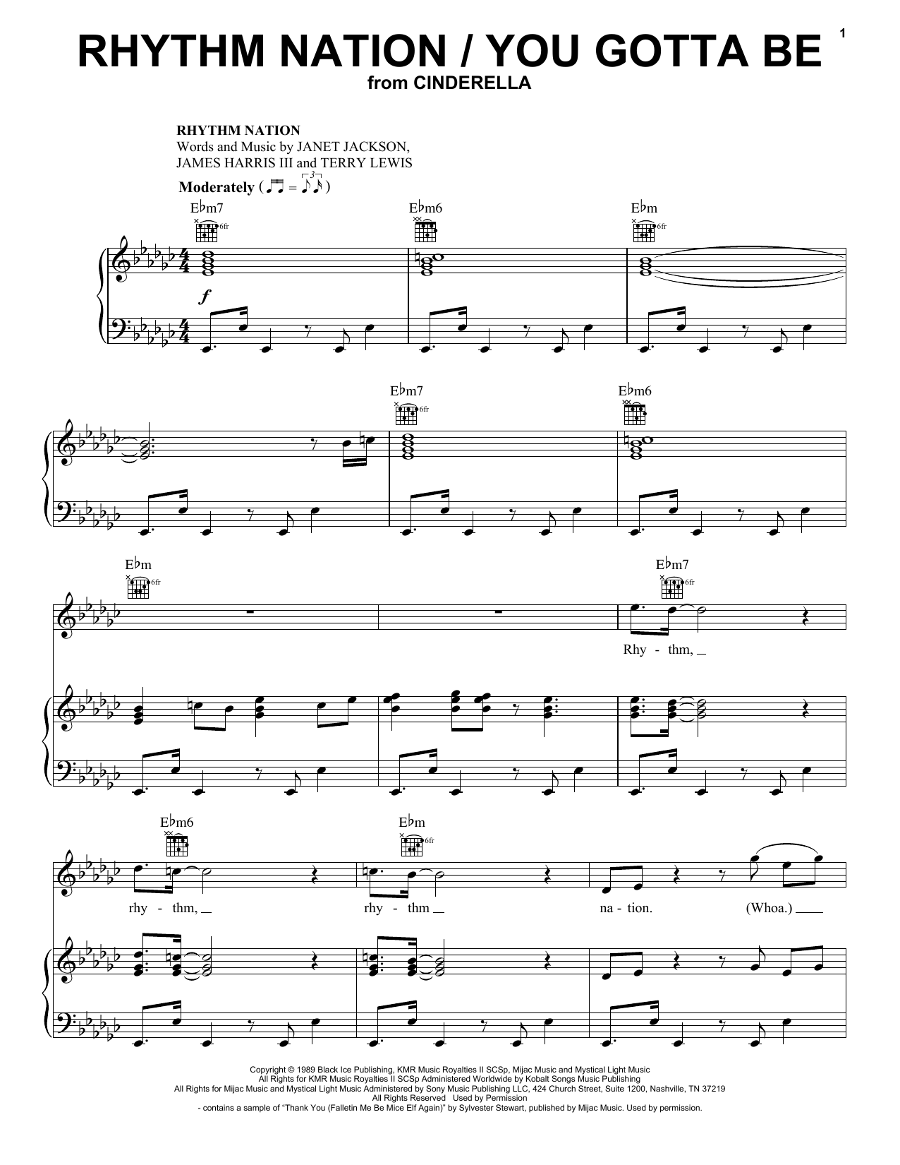 Download Camila Cabello and Idina Menzel Rhythm Nation / You Gotta Be (from the Amazon Original Movie Cinderella) Sheet Music and learn how to play Piano, Vocal & Guitar Chords (Right-Hand Melody) PDF digital score in minutes