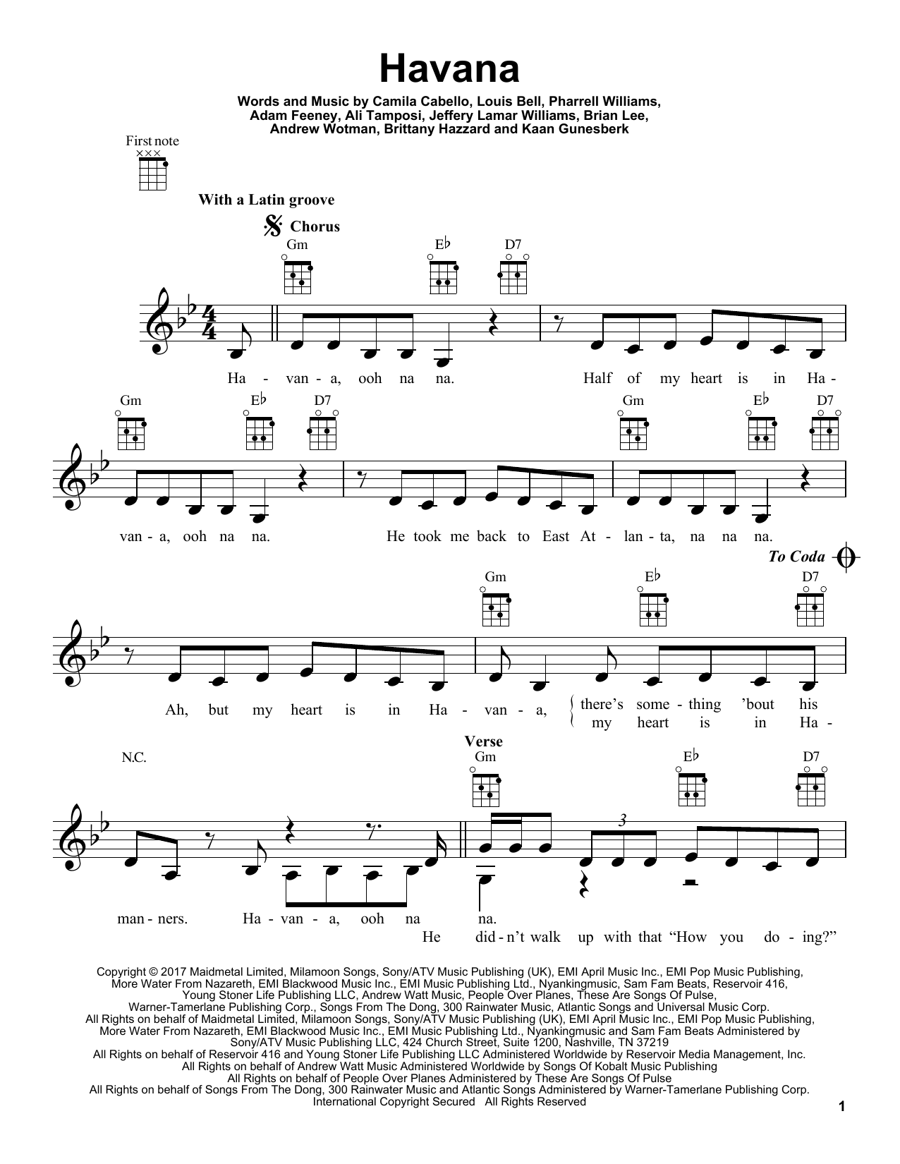 Download Camila Cabello Havana Sheet Music and learn how to play Easy Guitar Tab PDF digital score in minutes