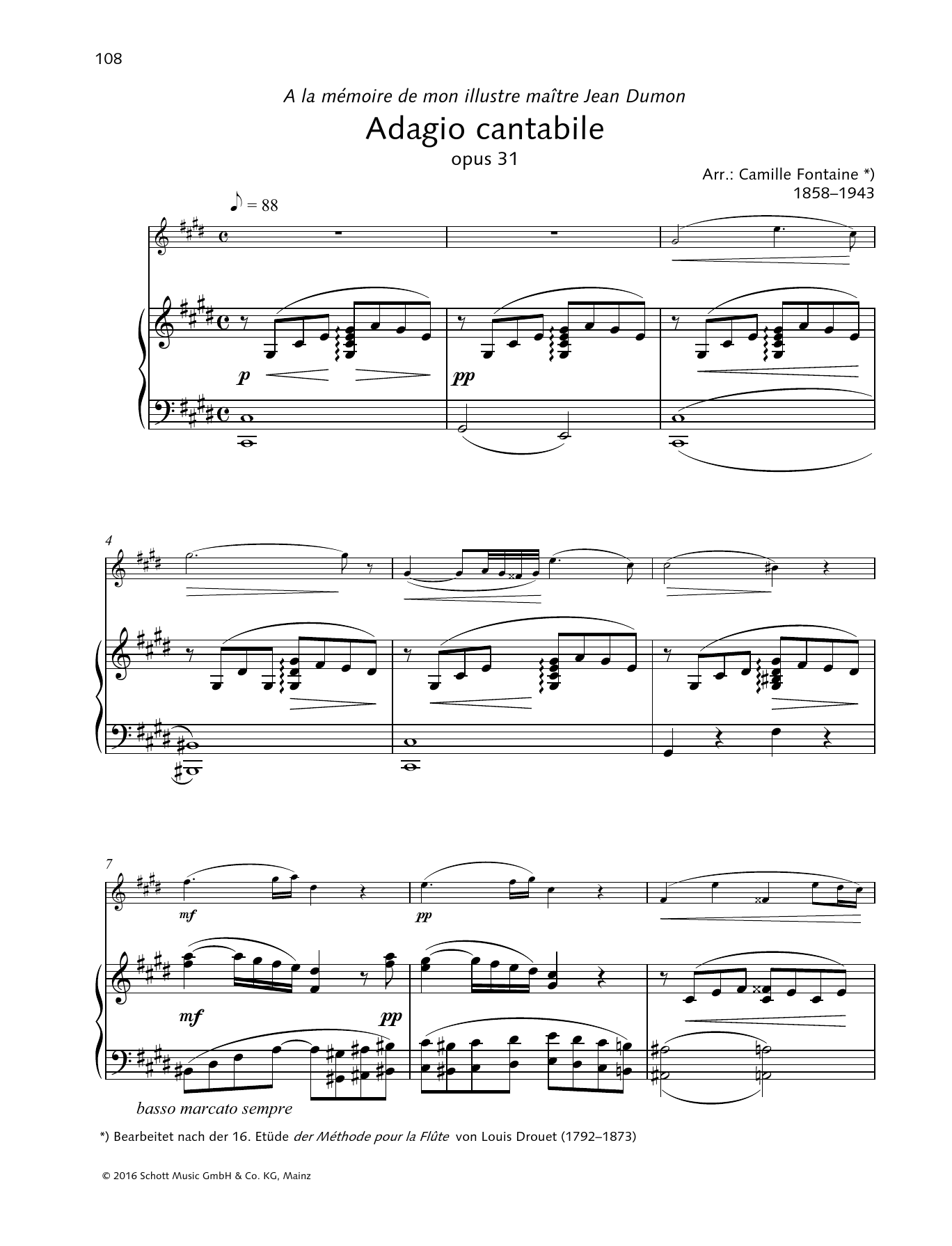 Download Camille Fontaine Adagio Cantabile Sheet Music and learn how to play Woodwind Solo PDF digital score in minutes