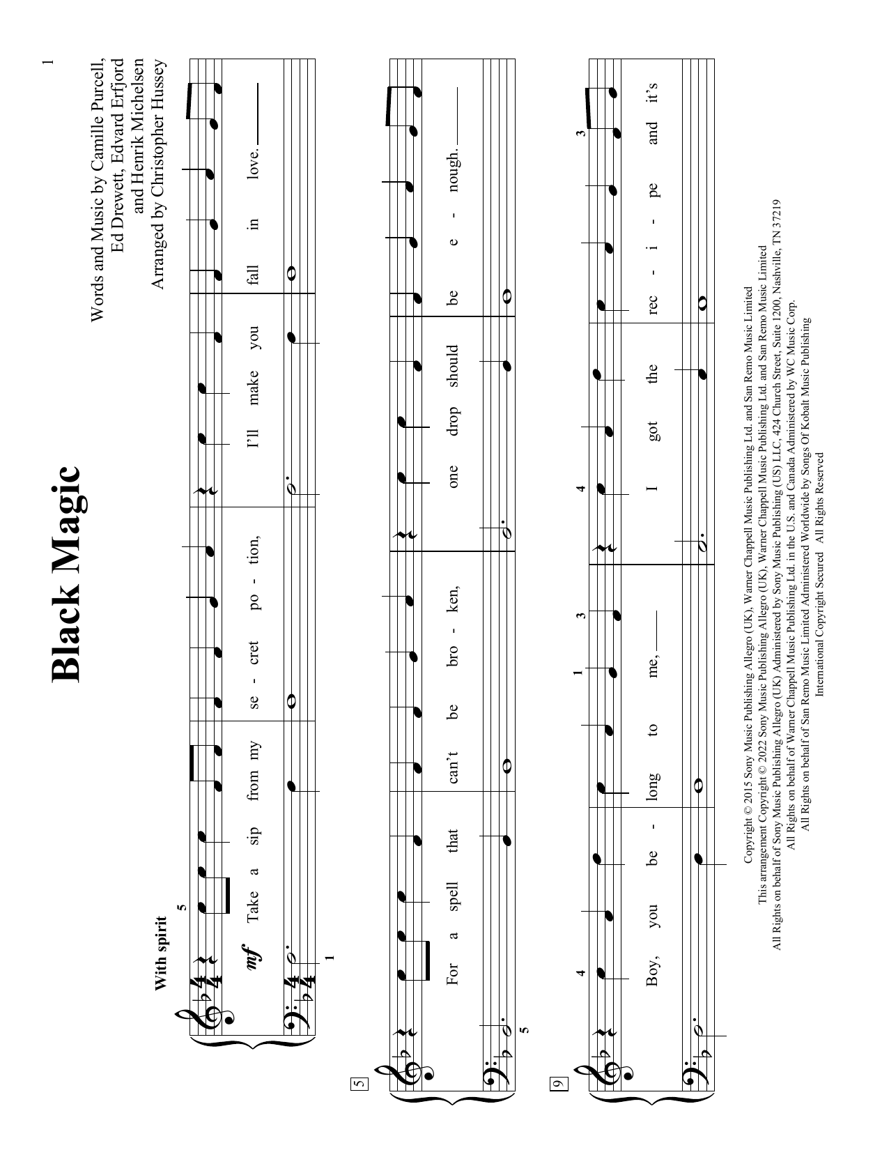 Download Camille Purcell Black Magic (arr. Christopher Hussey) Sheet Music and learn how to play Educational Piano PDF digital score in minutes