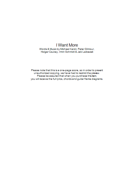 Download Can I Want More Sheet Music and learn how to play Lyrics & Chords PDF digital score in minutes