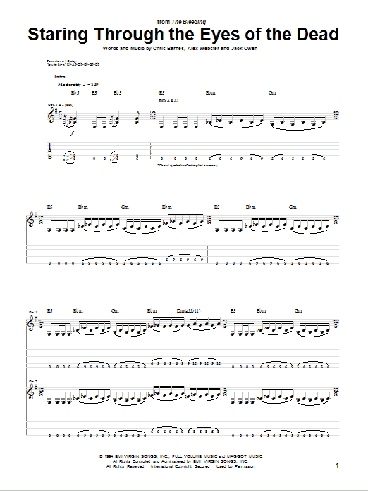 Download Cannibal Corpse Staring Through The Eyes Of The Dead Sheet Music and learn how to play Guitar Tab PDF digital score in minutes