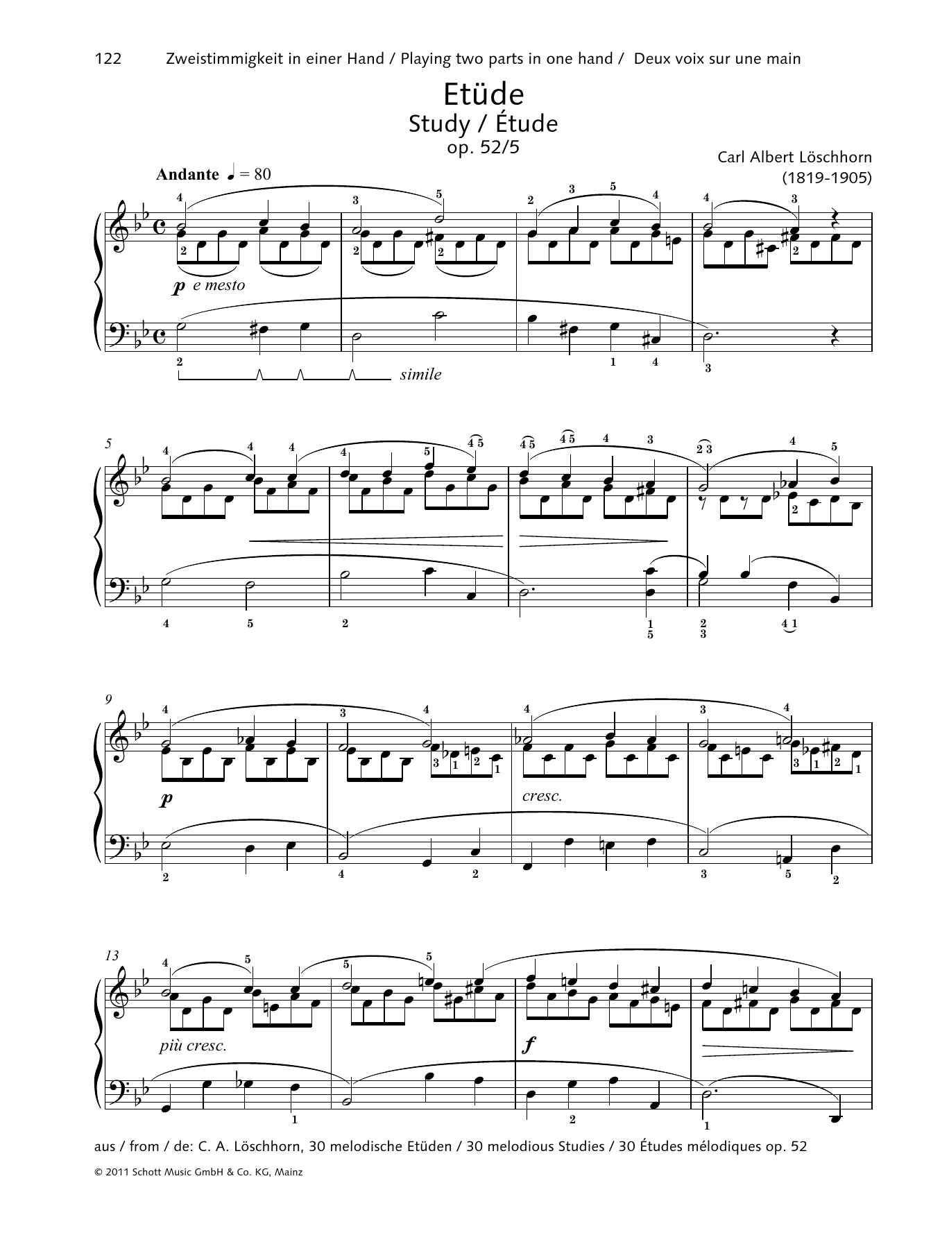 Download Carl Albert Löschhorn Study Sheet Music and learn how to play Piano Solo PDF digital score in minutes