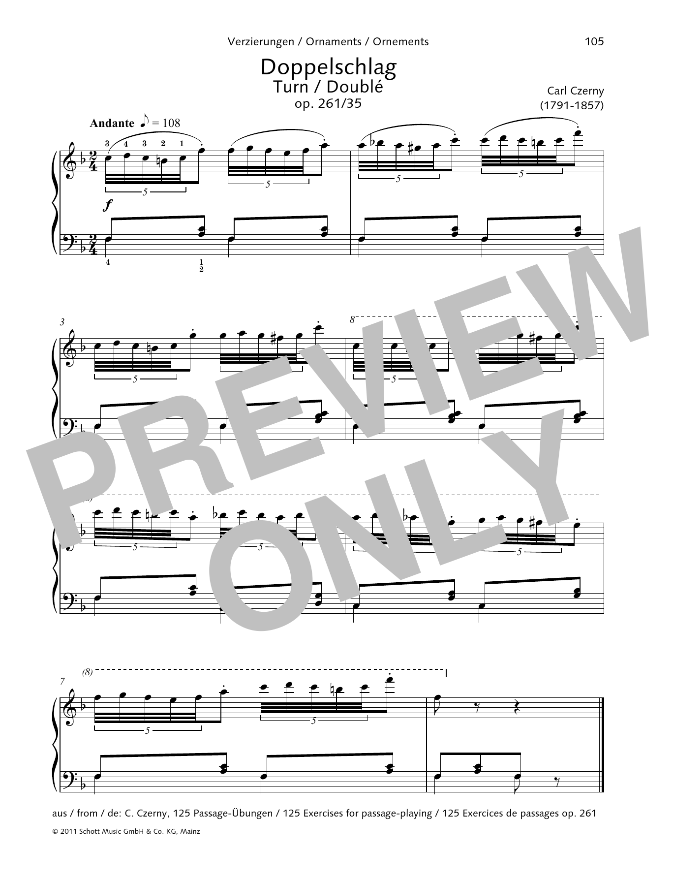 Download Carl Czerny Turn Sheet Music and learn how to play Piano Solo PDF digital score in minutes