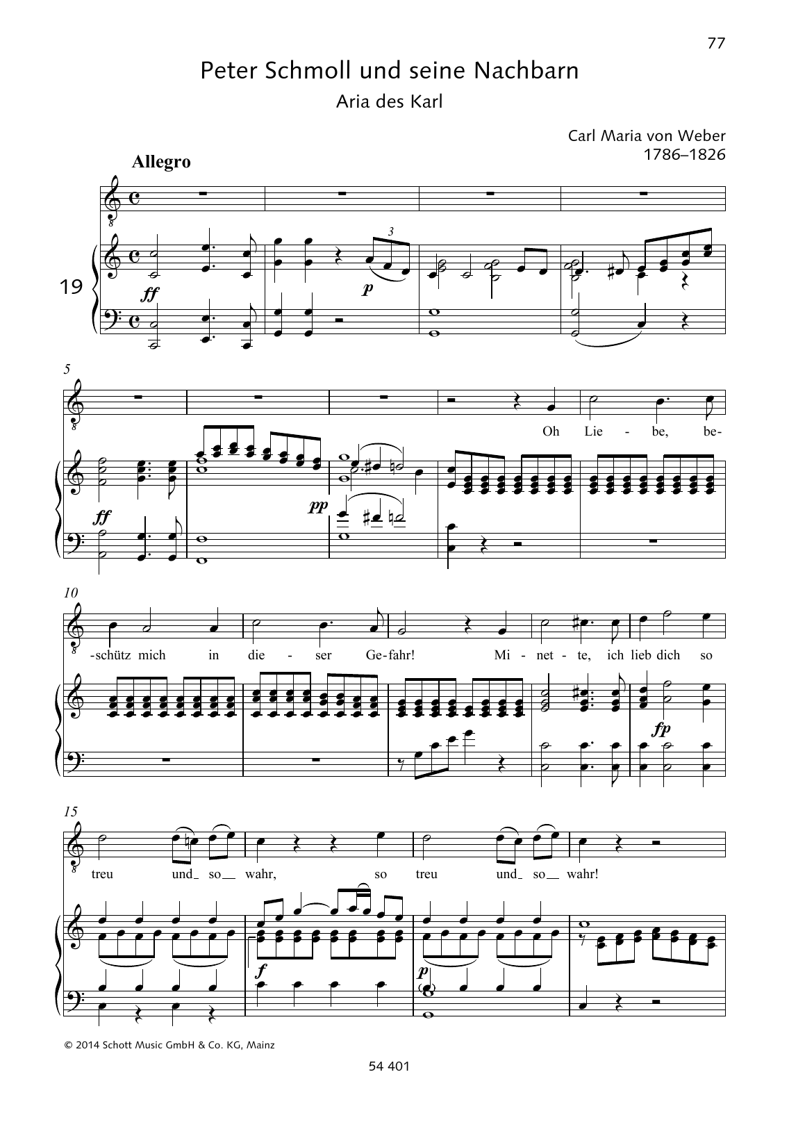 Download Carl Maria von Weber Oh Liebe, beschütz mich in dieser Gefahr! Sheet Music and learn how to play Piano & Vocal PDF digital score in minutes