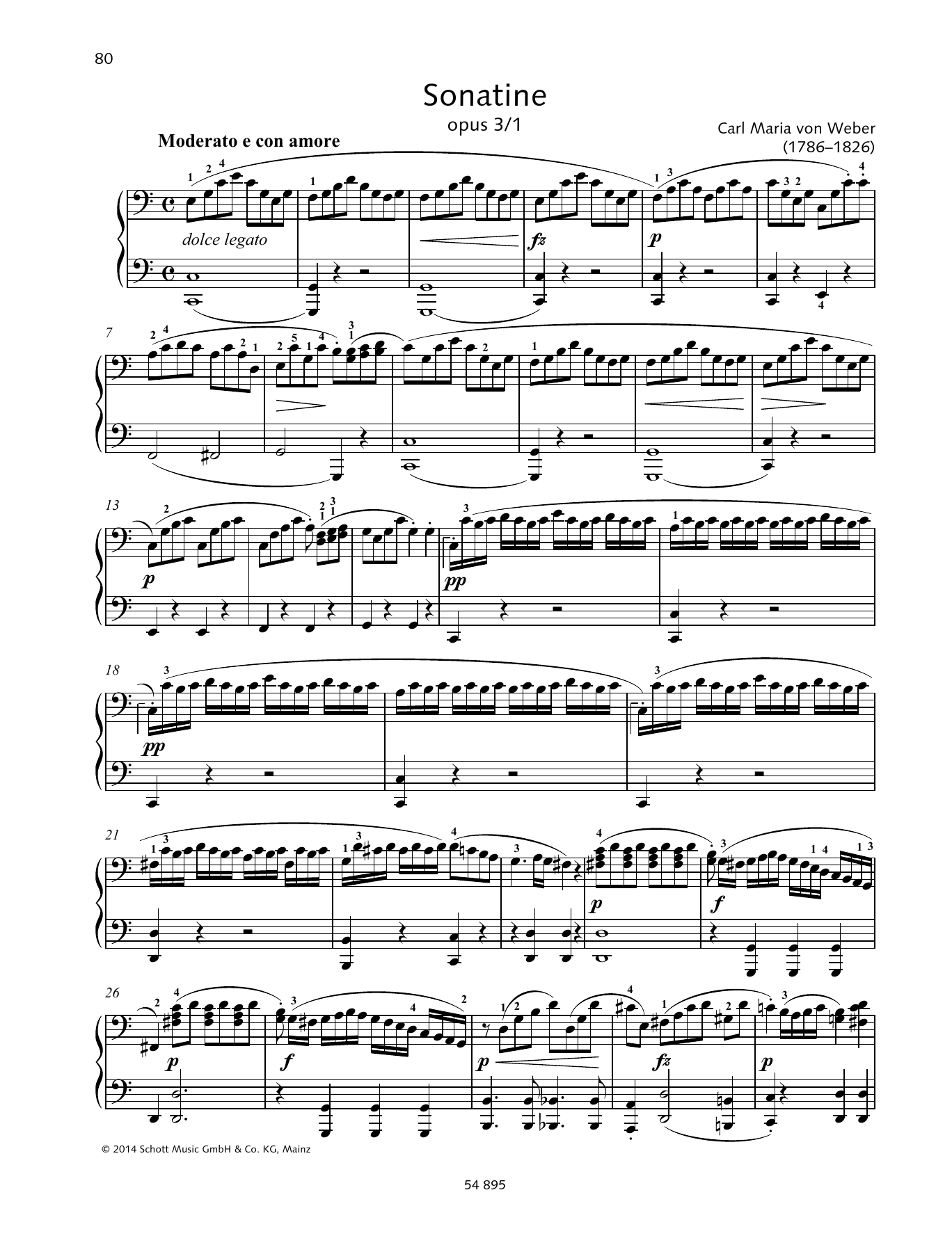 Download Carl Maria von Weber Sonatina Sheet Music and learn how to play Piano Duet PDF digital score in minutes