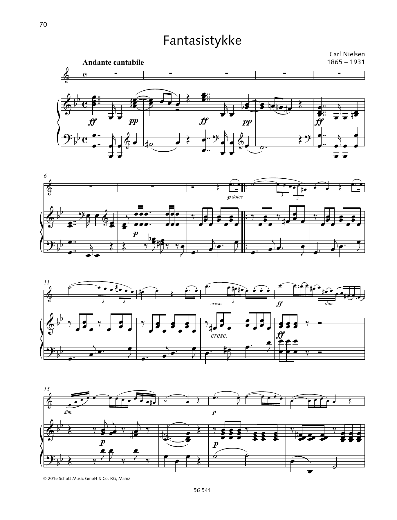 Download Carl Nielsen Fantasistykke Sheet Music and learn how to play Woodwind Solo PDF digital score in minutes