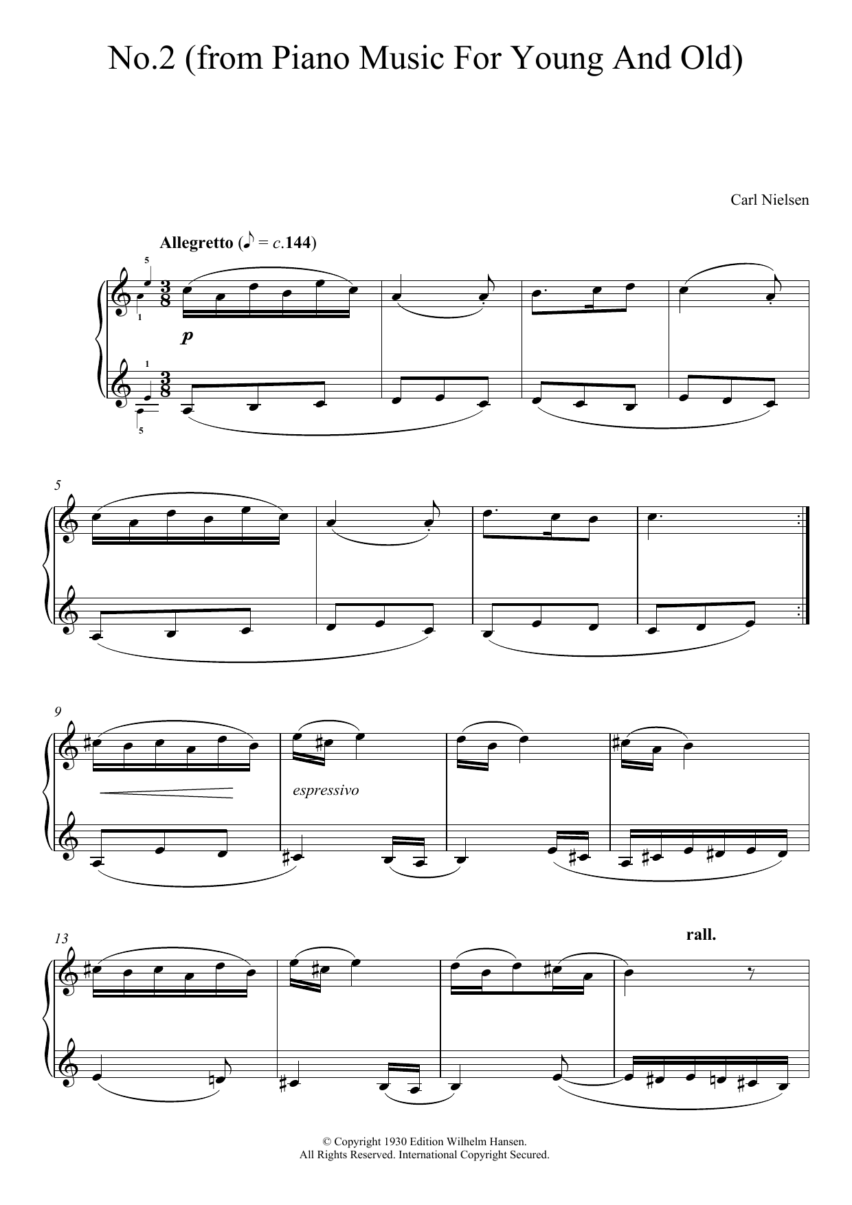 Download Carl Nielsen No. 2 (from 'Piano Music For Young And Old') Sheet Music and learn how to play Piano PDF digital score in minutes