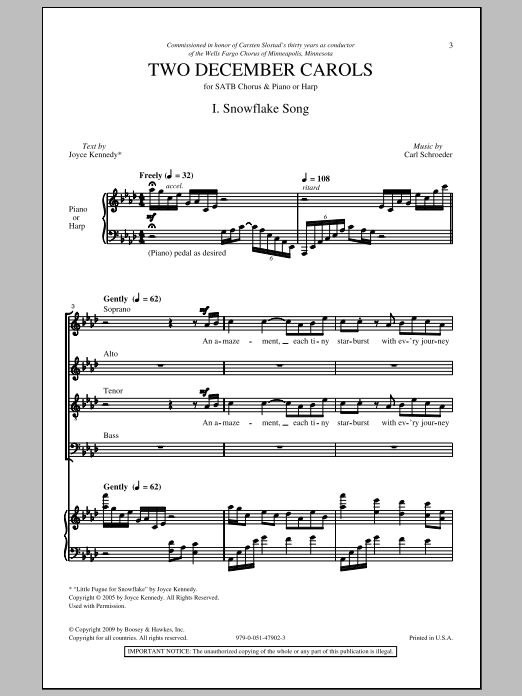 Download Carl Schroeder Two December Carols Sheet Music and learn how to play SATB PDF digital score in minutes
