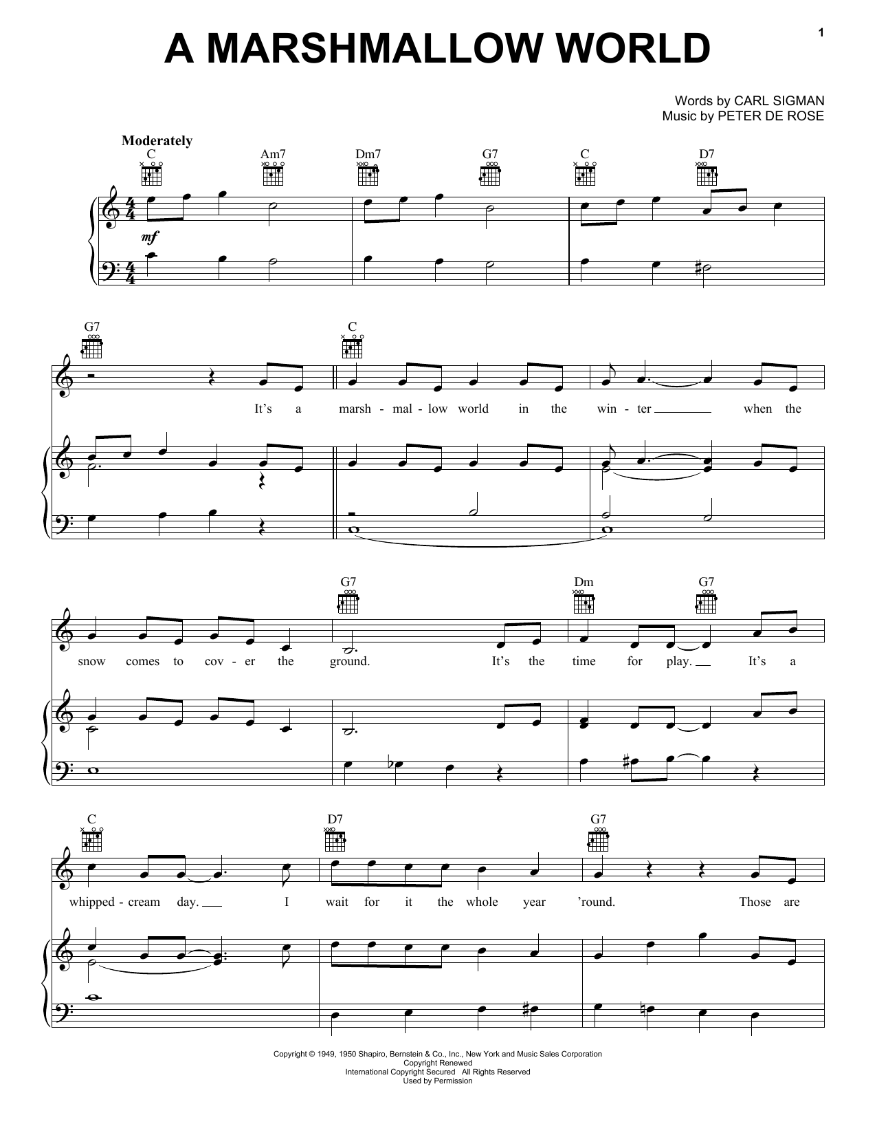 Download Carl Sigman A Marshmallow World Sheet Music and learn how to play Clarinet PDF digital score in minutes