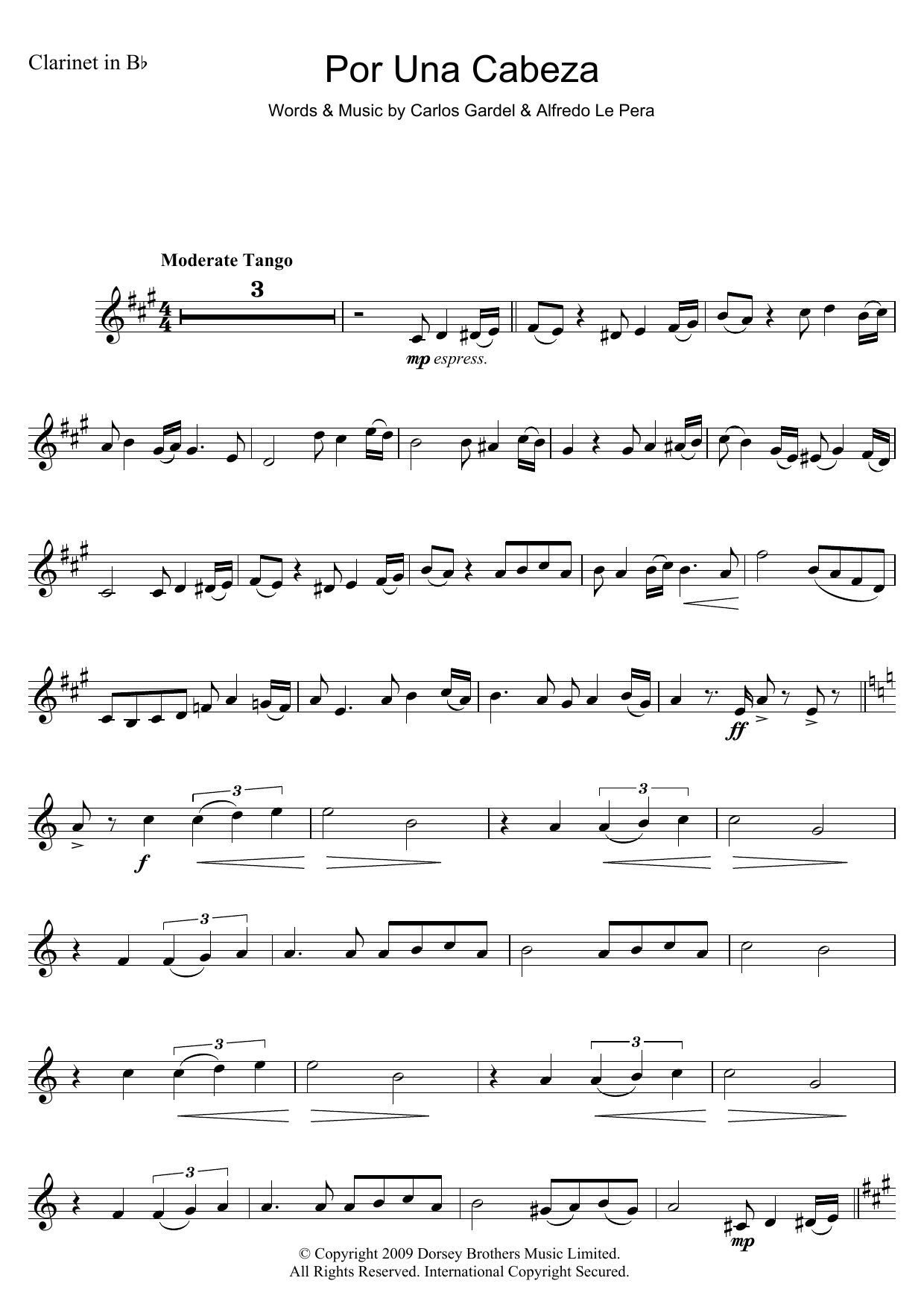 Download Carlos Gardel Por Una Cabeza Sheet Music and learn how to play Trumpet PDF digital score in minutes