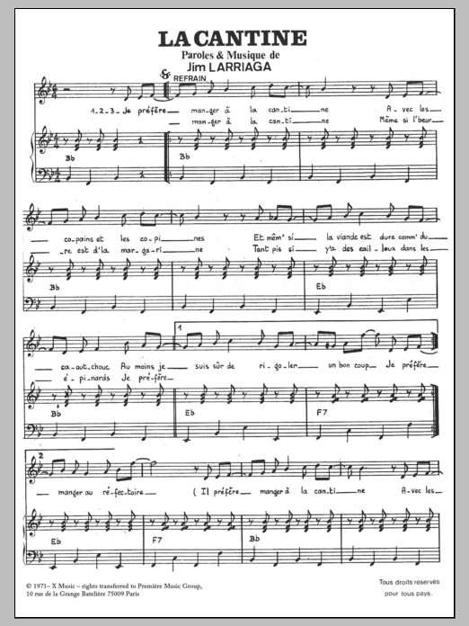 Download Carlos La Cantine Sheet Music and learn how to play Piano & Vocal PDF digital score in minutes