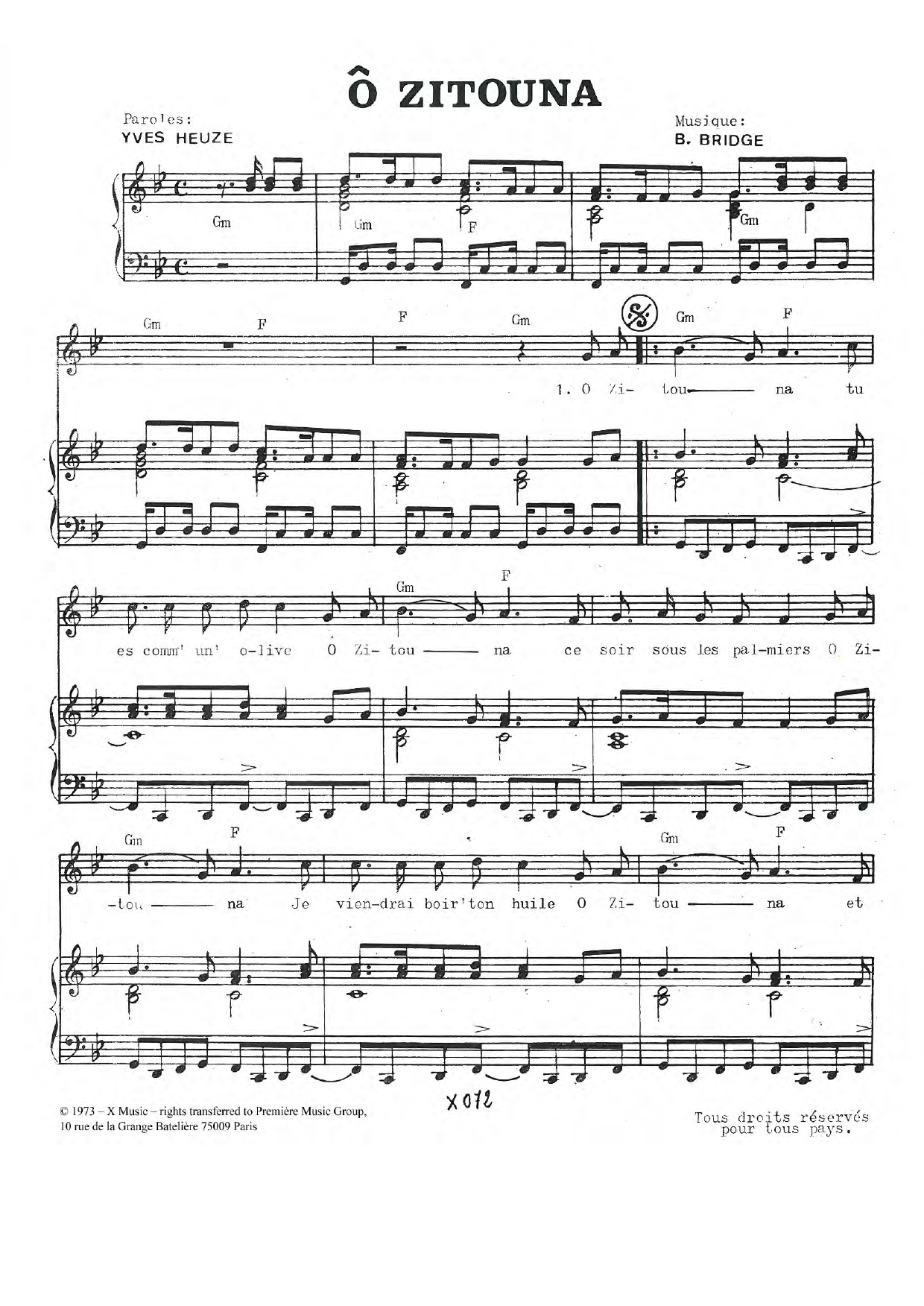 Download Carlos O Zitouna Sheet Music and learn how to play Piano & Vocal PDF digital score in minutes