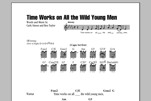 Download Carly Simon Time Works On All The Wild Young Men Sheet Music and learn how to play Lyrics & Chords PDF digital score in minutes
