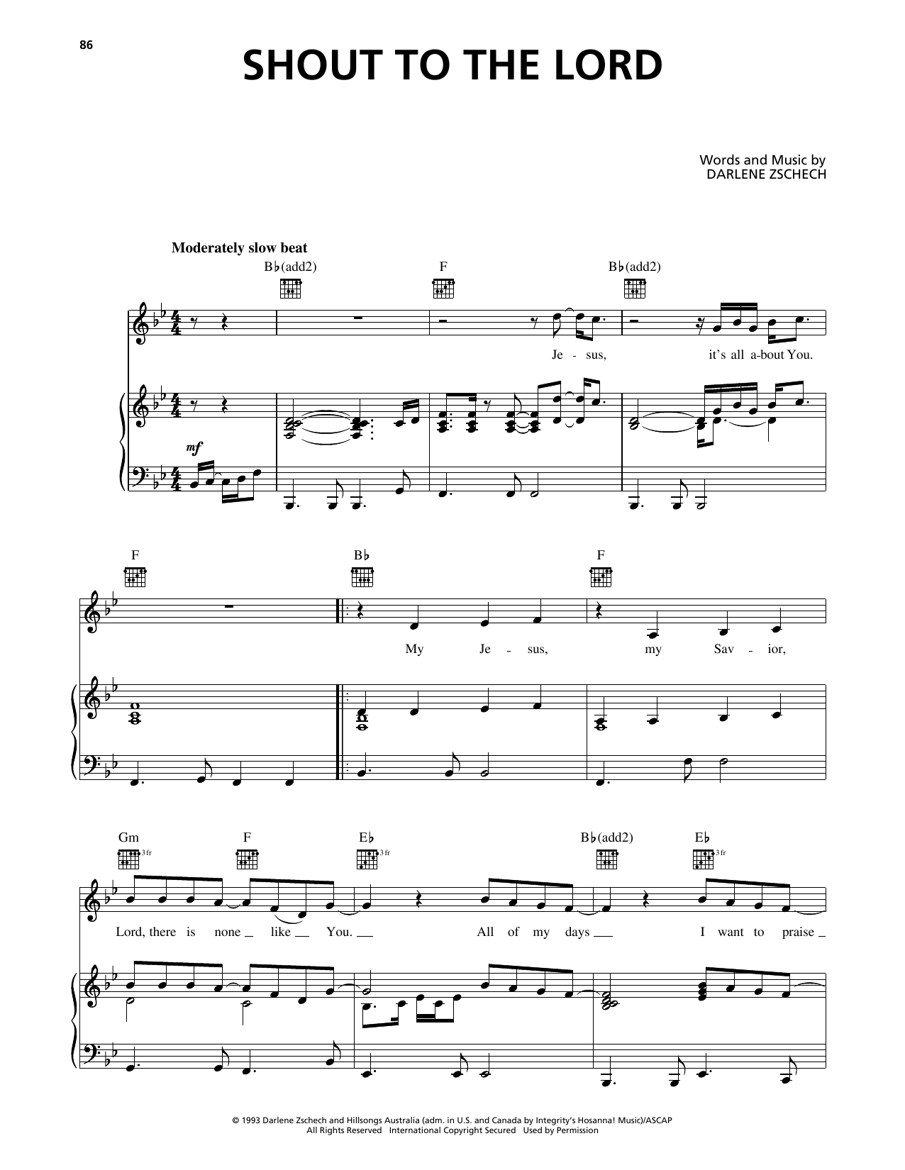 Download Carman Shout To The Lord Sheet Music and learn how to play Piano, Vocal & Guitar Chords (Right-Hand Melody) PDF digital score in minutes