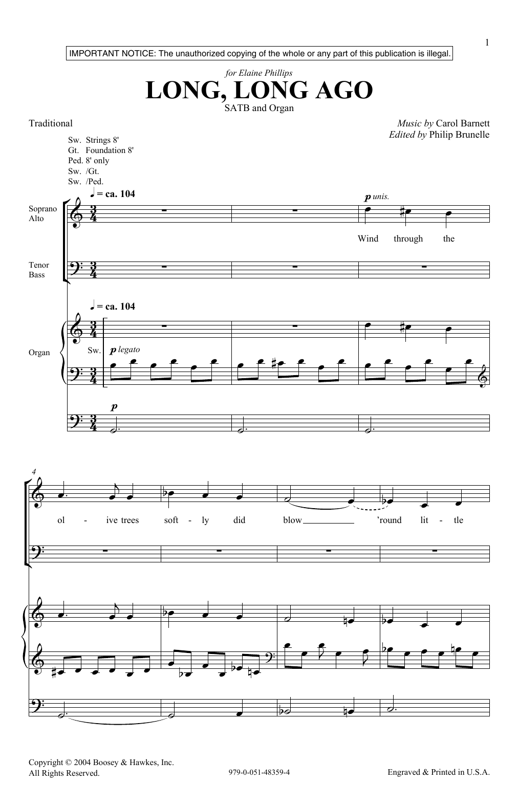 Download Carol Barnett Long, Long Ago Sheet Music and learn how to play SATB PDF digital score in minutes