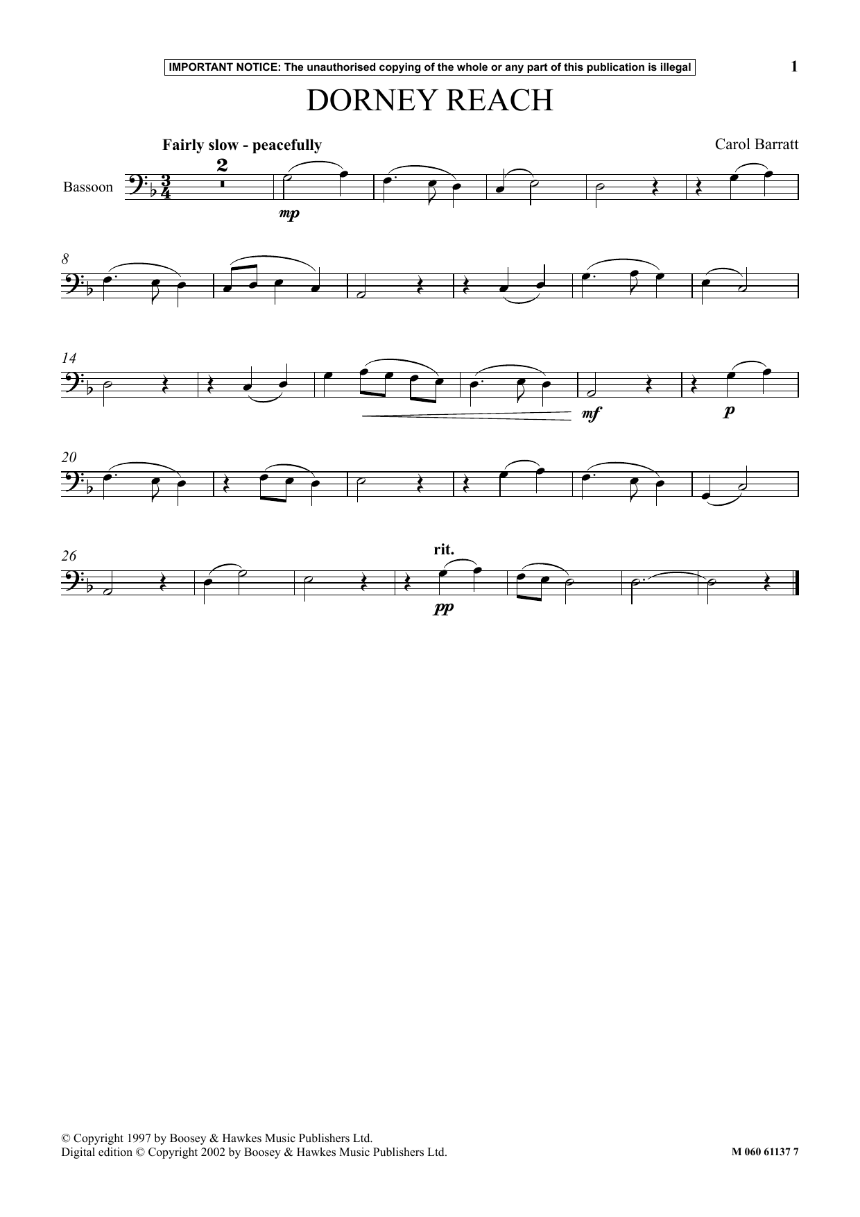 Download Carol Barratt Dorney Reach Sheet Music and learn how to play Instrumental Solo PDF digital score in minutes