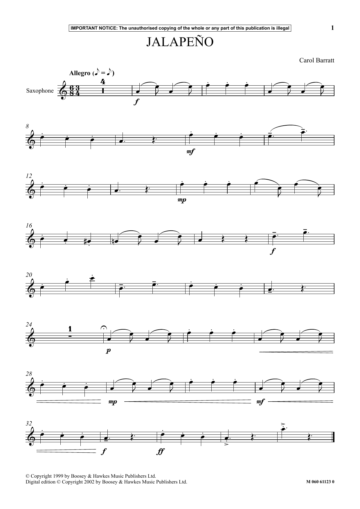 Download Carol Barratt Jalapeno Sheet Music and learn how to play Instrumental Solo PDF digital score in minutes