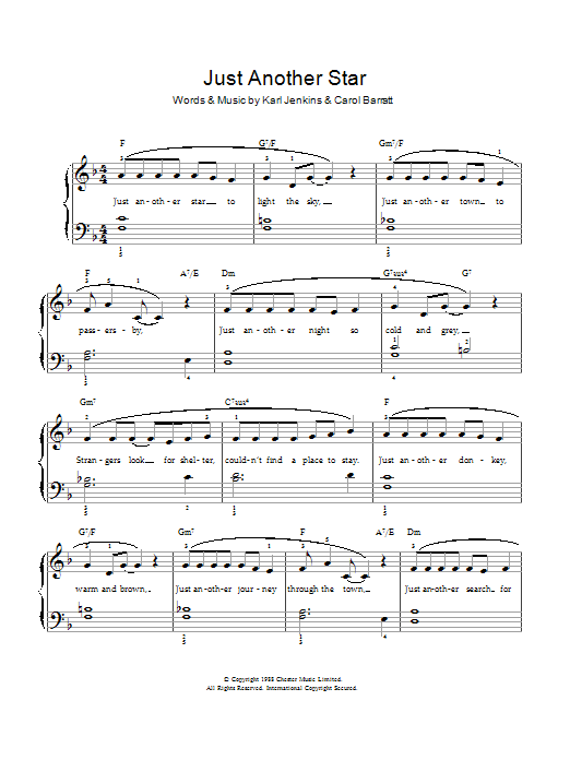 Download Carol Barratt Just Another Star Sheet Music and learn how to play Piano & Vocal PDF digital score in minutes