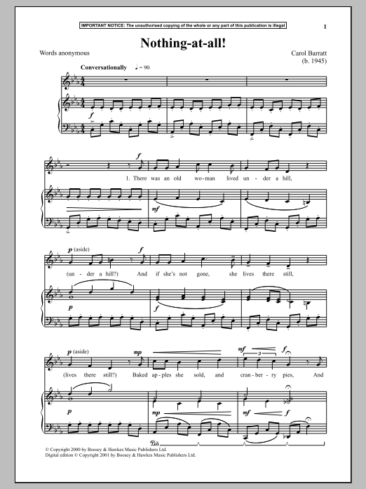 Download Carol Barratt Nothing At All! Sheet Music and learn how to play Piano PDF digital score in minutes