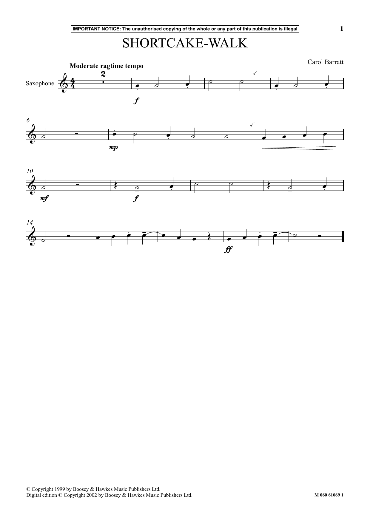 Download Carol Barratt Shortcake Walk Sheet Music and learn how to play Instrumental Solo PDF digital score in minutes
