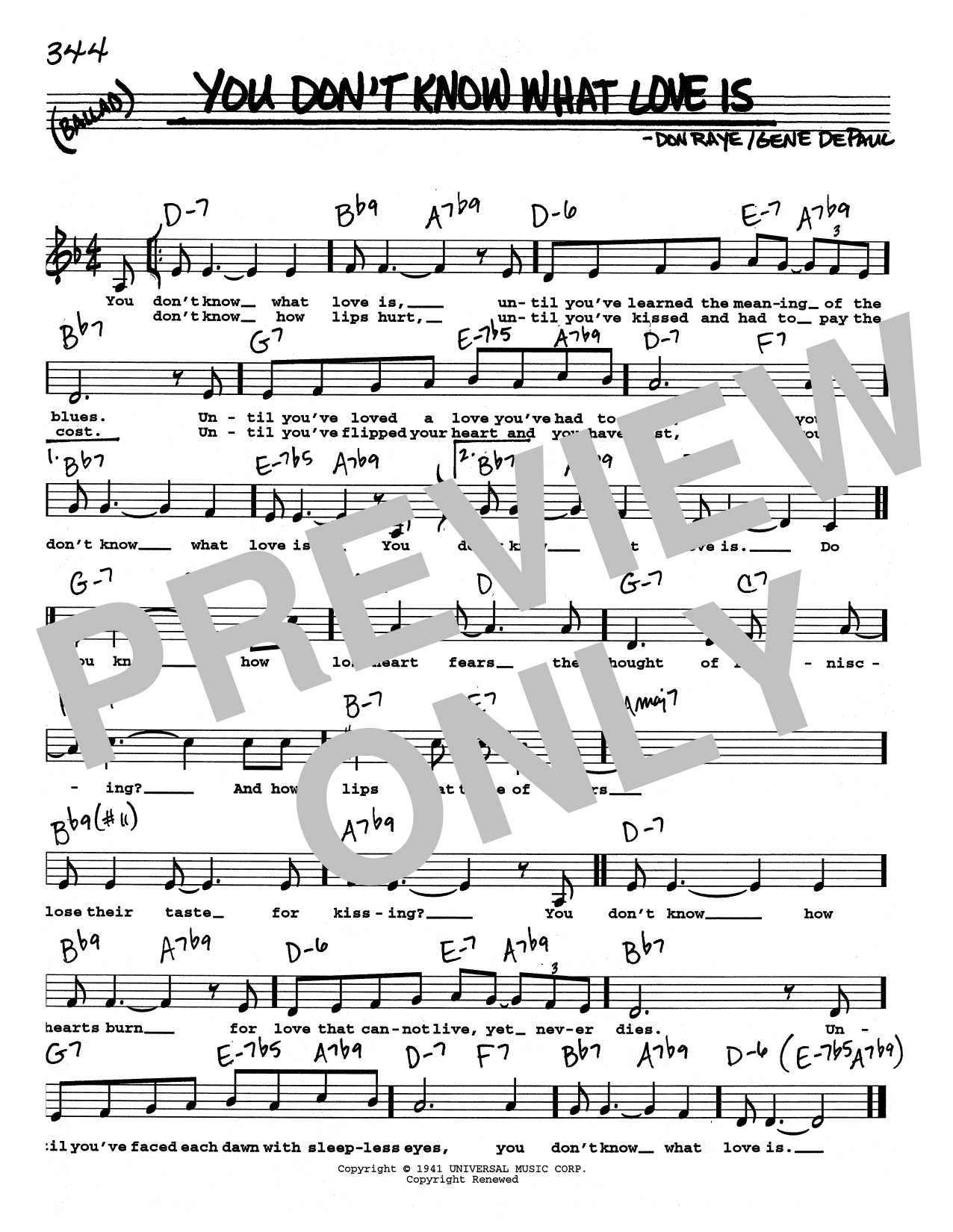 Download Carol Bruce You Don't Know What Love Is (Low Voice) Sheet Music and learn how to play Real Book – Melody, Lyrics & Chords PDF digital score in minutes