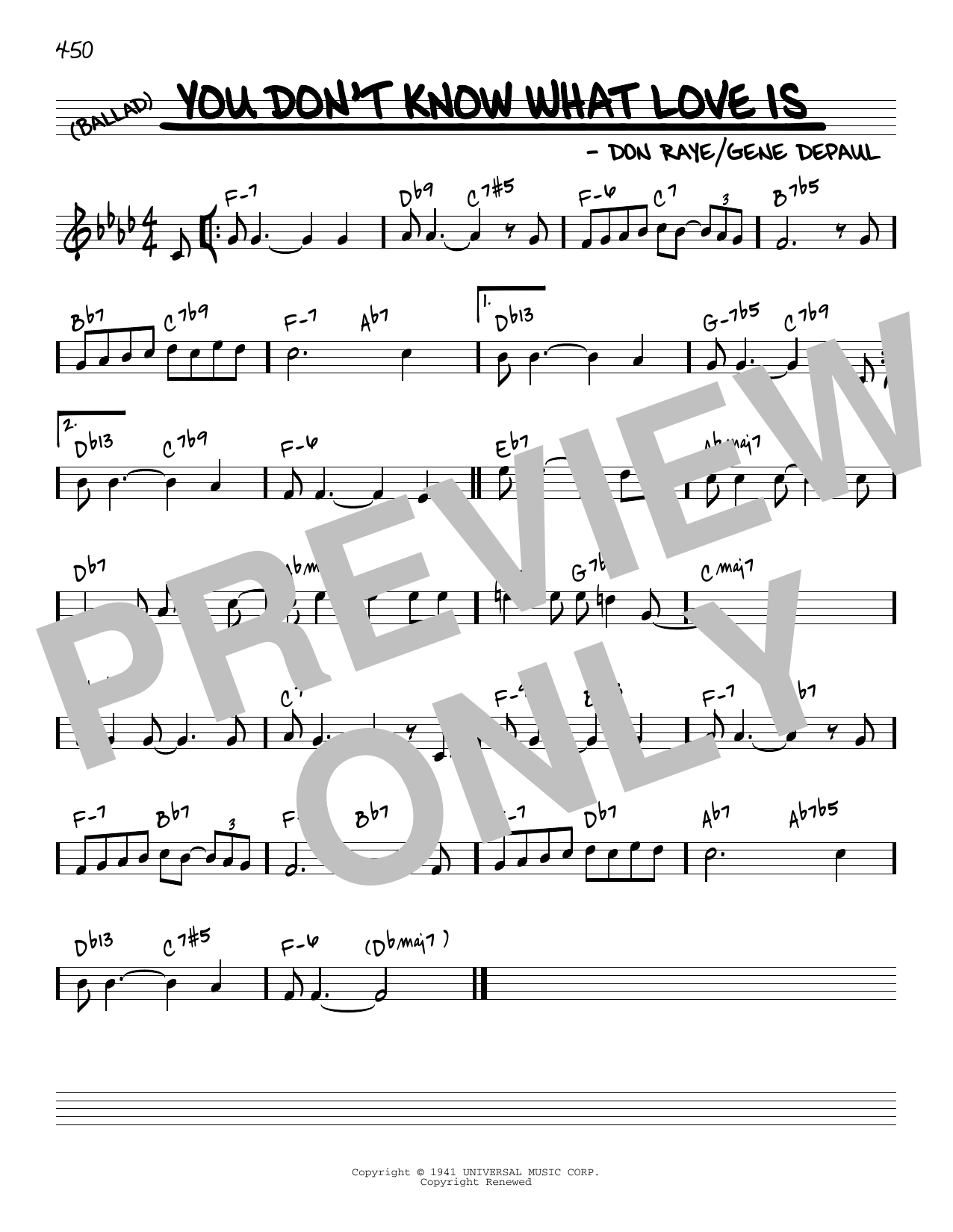 Download Carol Bruce You Don't Know What Love Is [Reharmonized version] (arr. Jack Grassel) Sheet Music and learn how to play Real Book – Melody & Chords PDF digital score in minutes