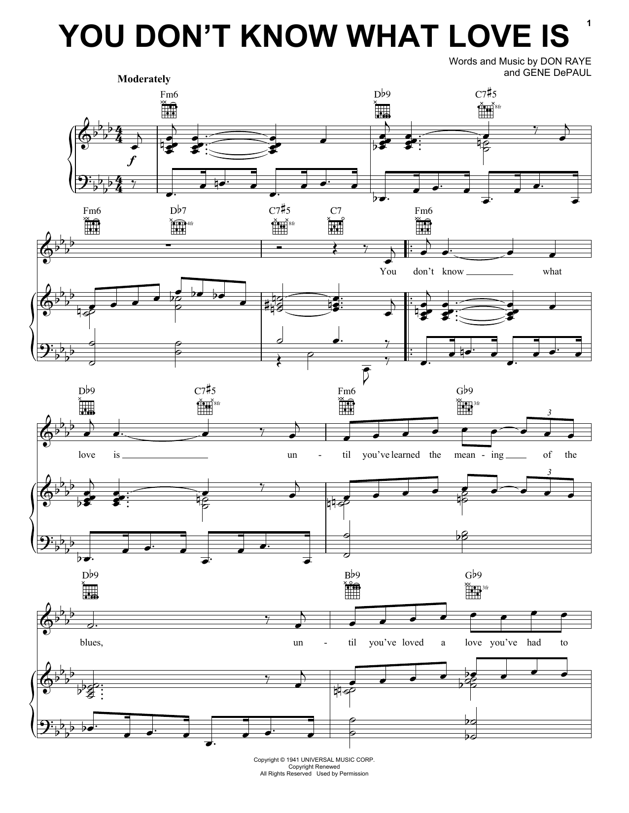 Download Don Raye You Don't Know What Love Is Sheet Music and learn how to play Violin PDF digital score in minutes