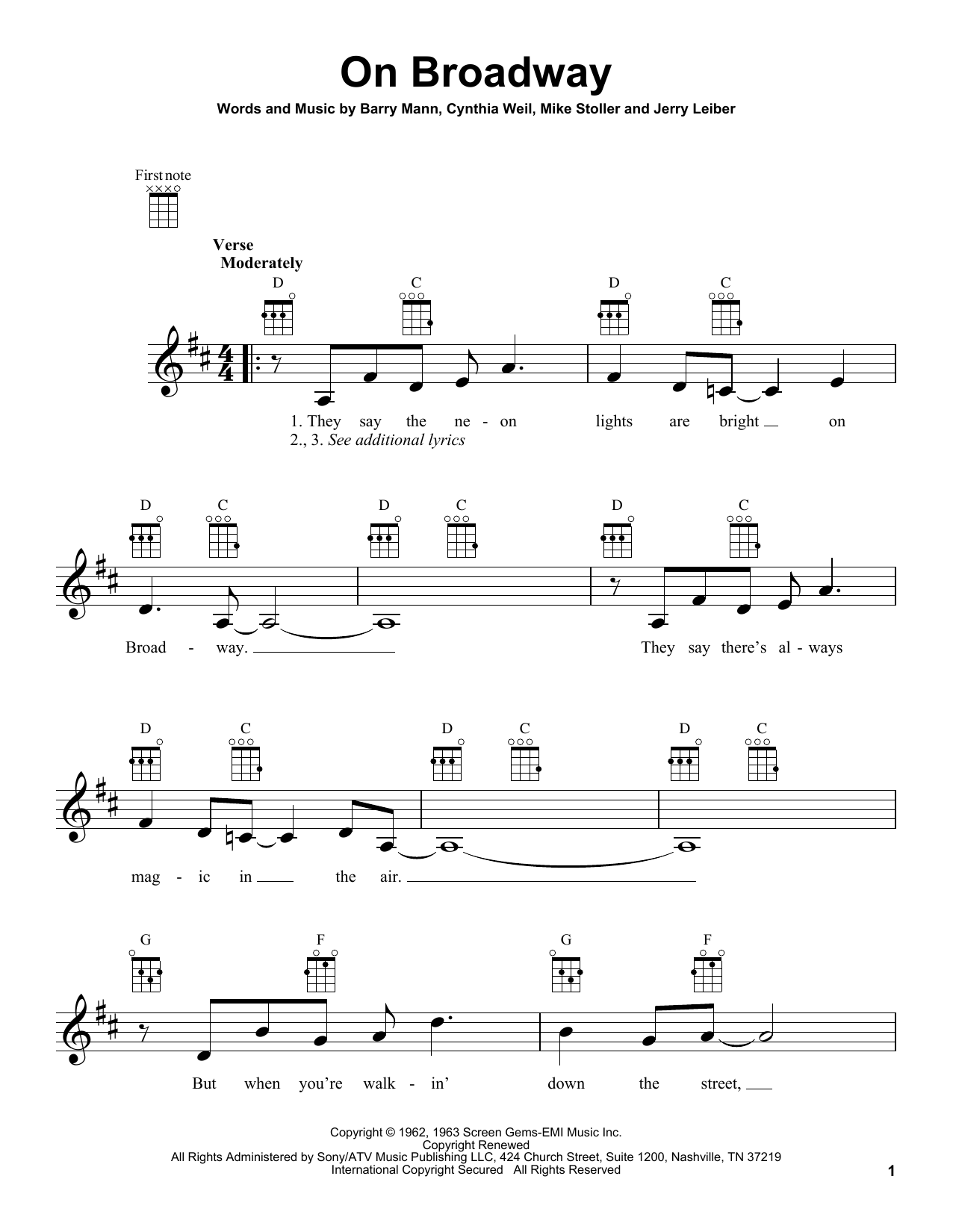 Download Carole King On Broadway Sheet Music and learn how to play Ukulele PDF digital score in minutes