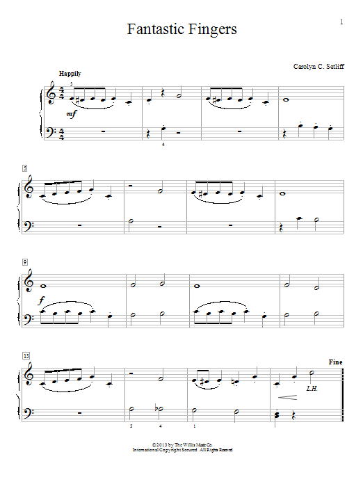 Download Carolyn C. Setliff Fantastic Fingers Sheet Music and learn how to play Easy Piano PDF digital score in minutes