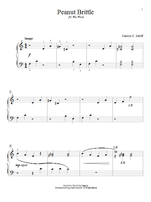 Download Carolyn C. Setliff Peanut Brittle Sheet Music and learn how to play Easy Piano PDF digital score in minutes