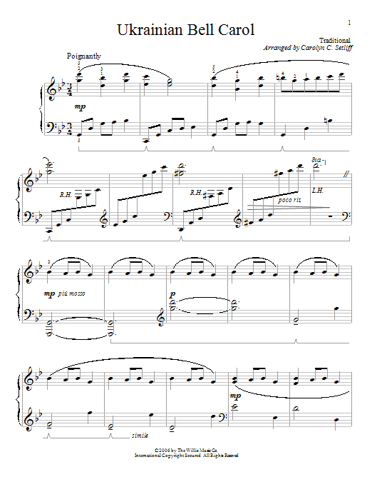 Download Traditional Ukrainian Bell Carol Sheet Music and learn how to play Easy Piano PDF digital score in minutes