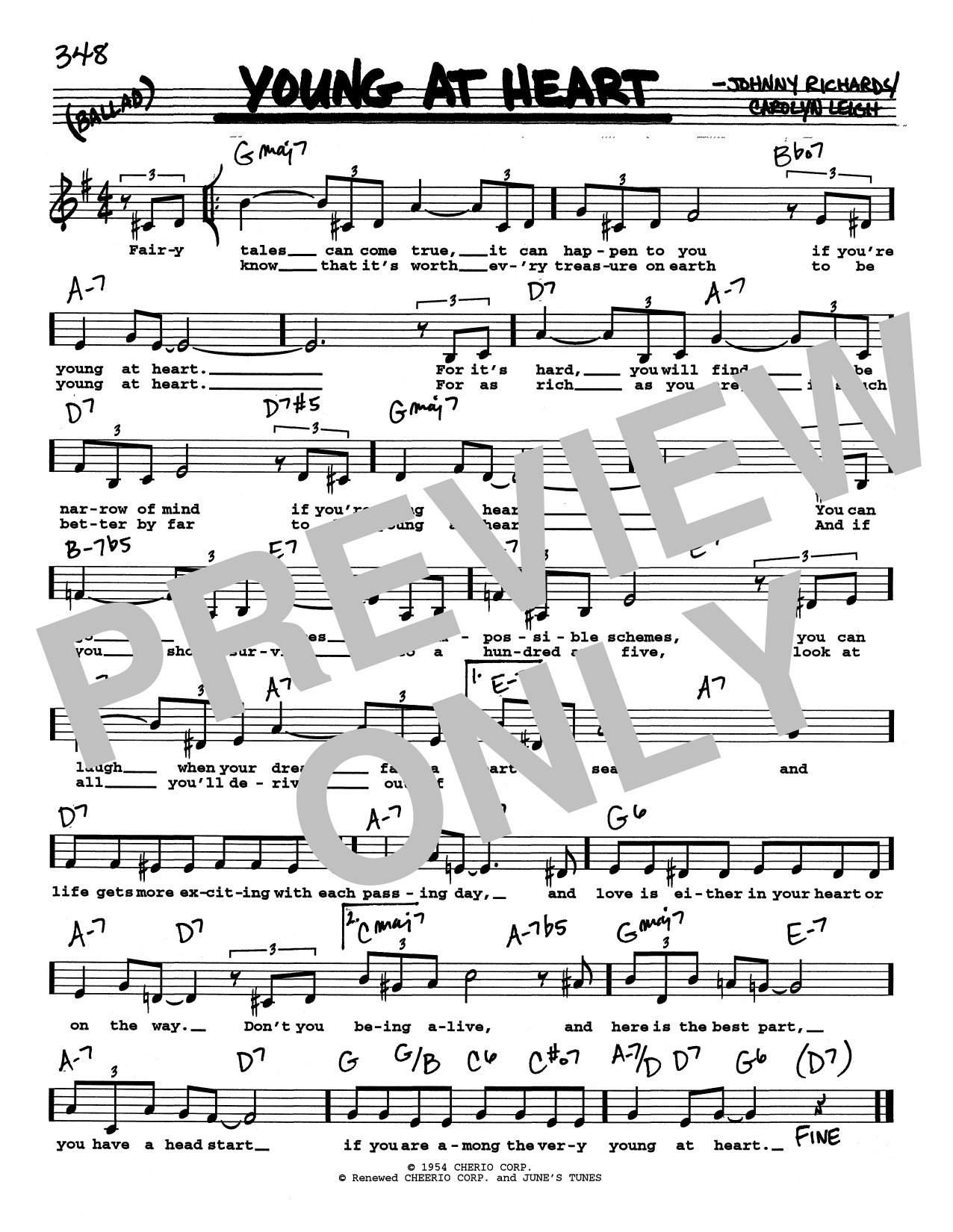 Download Carolyn Leigh Young At Heart (Low Voice) Sheet Music and learn how to play Real Book – Melody, Lyrics & Chords PDF digital score in minutes